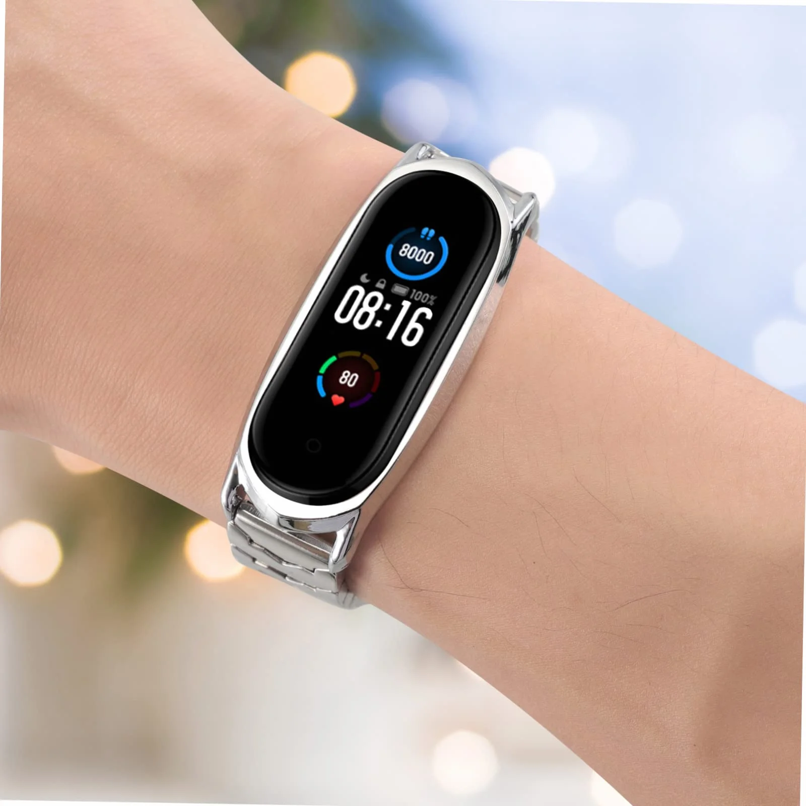 BESTonZON 3kawałki Metalowy Pasek Do Smartbandów Kompatybilny z Mi Band Elegancki i Trwały Wykonany Ze Stali Nierdzewnej Idealny Dla Bliskich