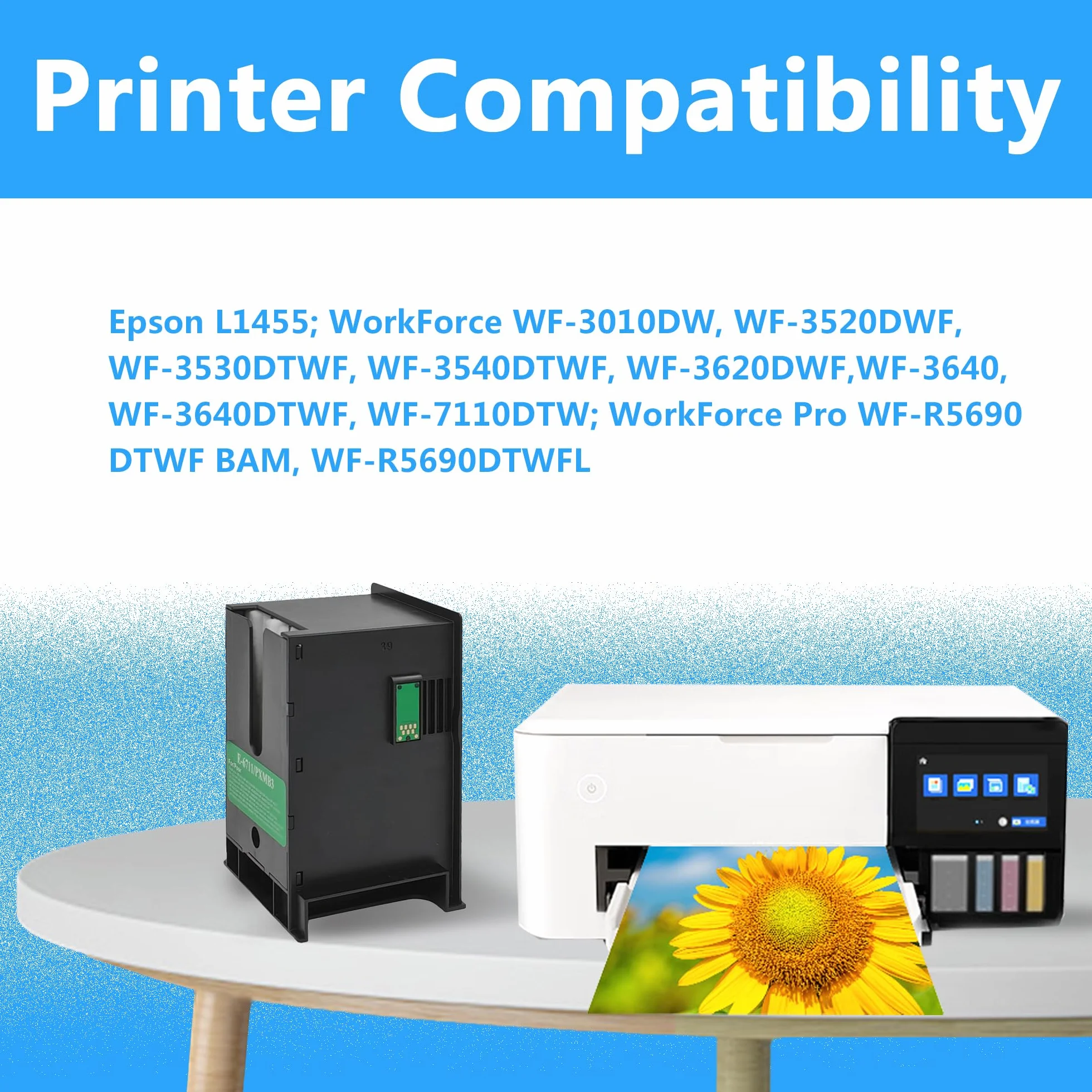LCL T6711 C13T671100 pudełko do konserwacji atramentu kompatybilne z L1455 WorkForce WF-3010DW, WF-3520DWF, WF-3530DTWF, WF-3540DTWF (2-pak)