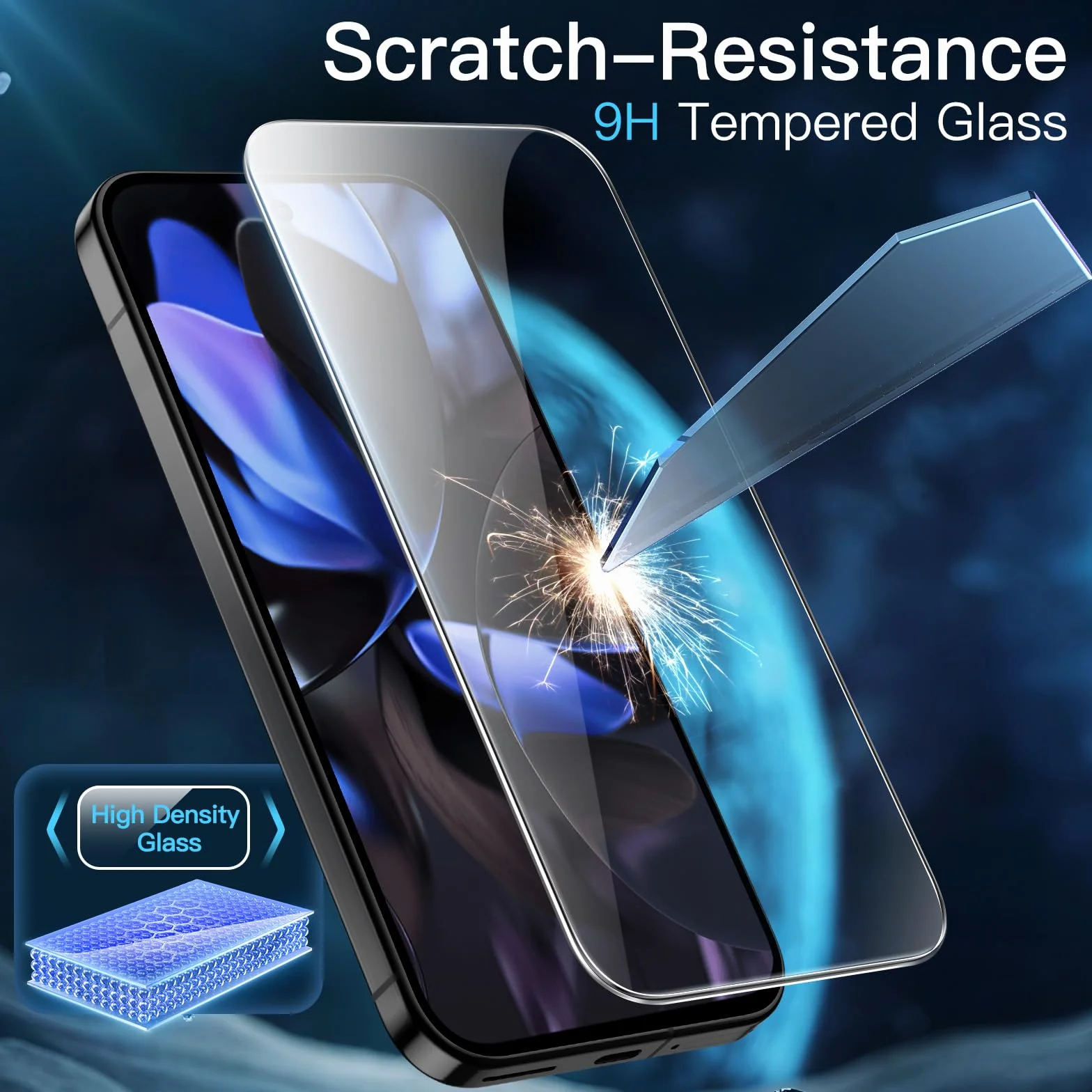 JETech Ochraniacz Ekranu dla Google Pixel 10/10 Pro / 9/9 Pro, Film ze Szkło Hartowane z Narzędzie Łatwej Instalacji, Kompatybilna z Odciskami Palców, HD Przejaśniać, 3 Sztuki