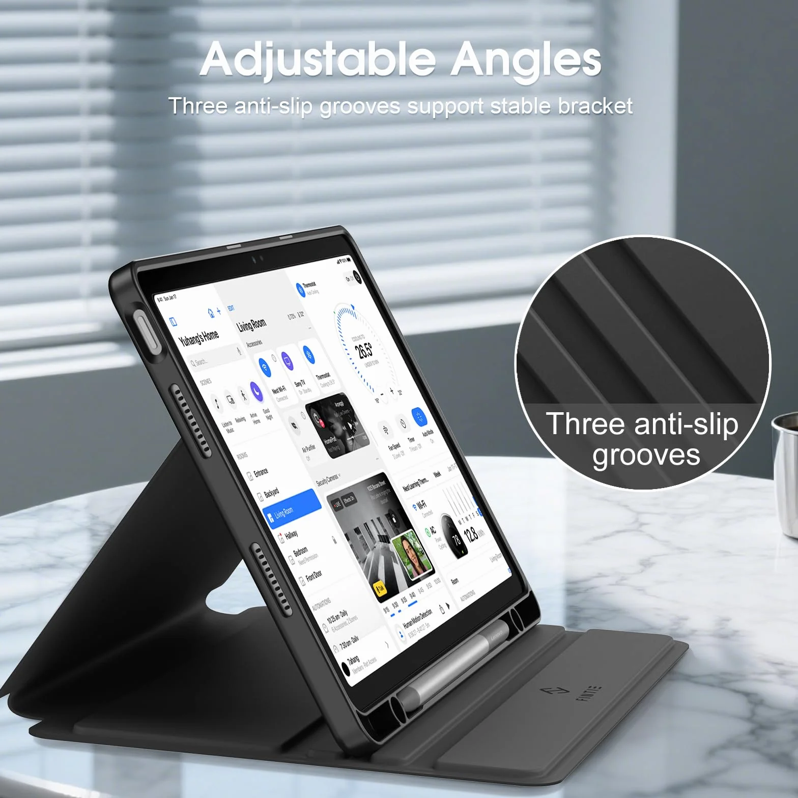 Fintie Etui ochronne na Lenovo Idea Tab 11 cali 2025 TB-336ZU TB-336FU, Slim TPU Folio z uchwytem na rysik, czarne