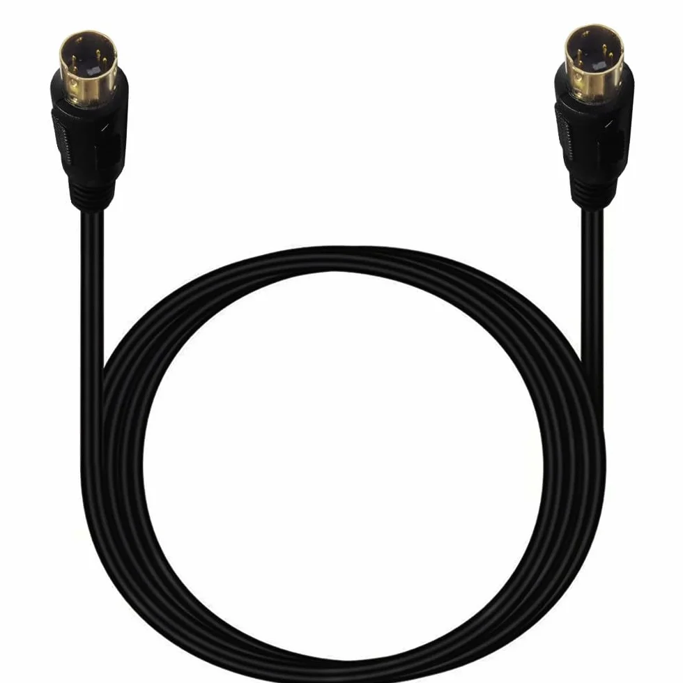 Kabel S-Video Mini DIN 4-pinowy S kabel wideo męski na męski, pozłacane złącze do odtwarzacza, kamer, laptopów, przesyłania wideo do telewizora lub monitora, kabel połączeniowy (1 m)