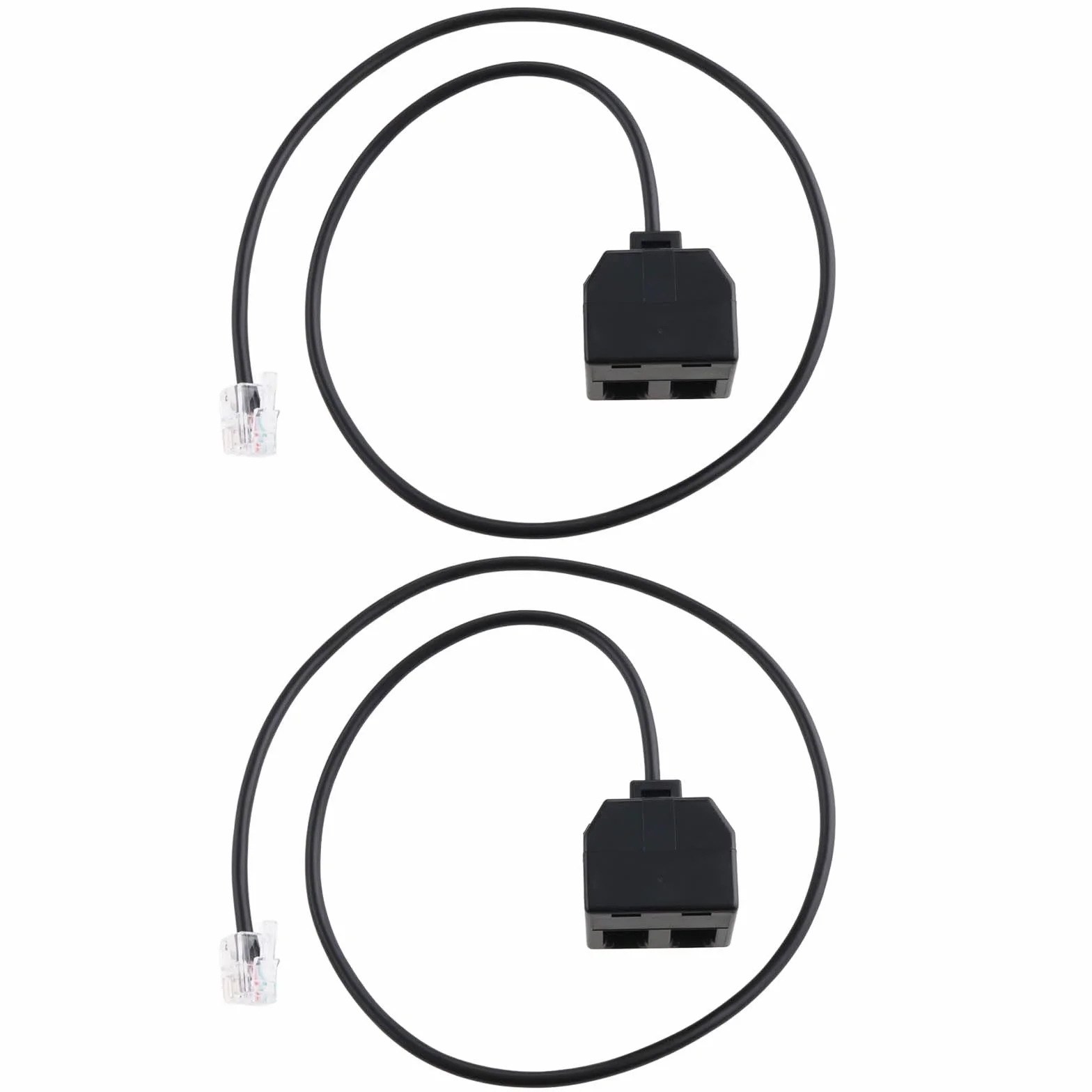 Adapter treningowy do telefonu, rozdzielacz Y, RJ9 4P4C, kryształowa głowica, kompatybilny z Cisco, kompatybilny z Avaya, kompatybilny z Plantronics, 50 cm, czarny