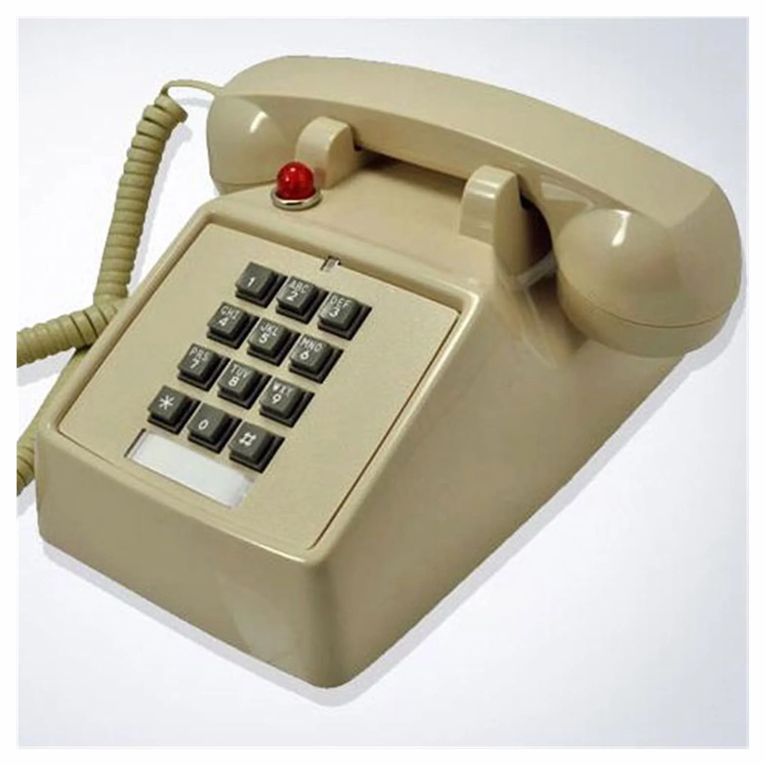 Retro Design przewodowy telefon stacjonarny - klasyczny vintage staromodny styl wybierania przycisków stół biurko biuro dom biuro spiralny przewód słuchawka z wybieraniem przycisków, standardowe