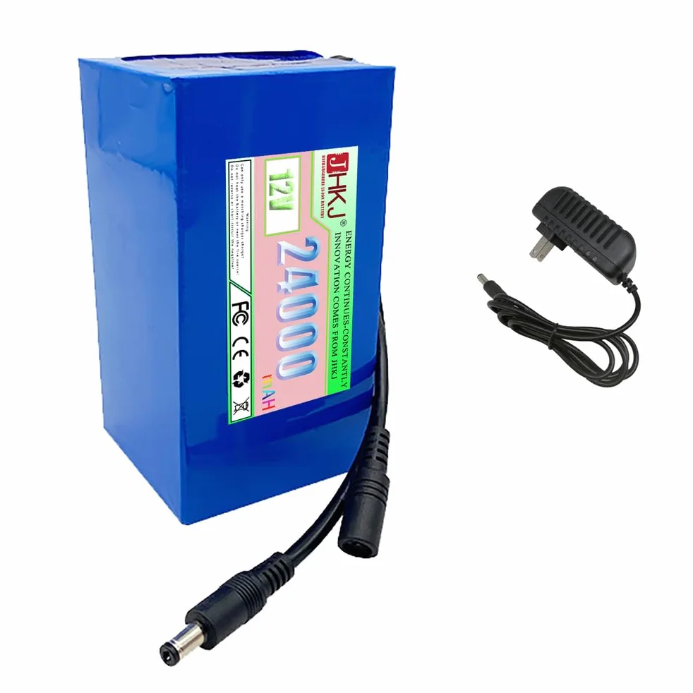 Akumulator 12 V Akumulator litowo-jonowy 5000 mAh 12000 mAh do taśm LED/kamer CCTV/routera Przenośny akumulator 12 V 24000 mAh 45000 mAh z interfejsem DC