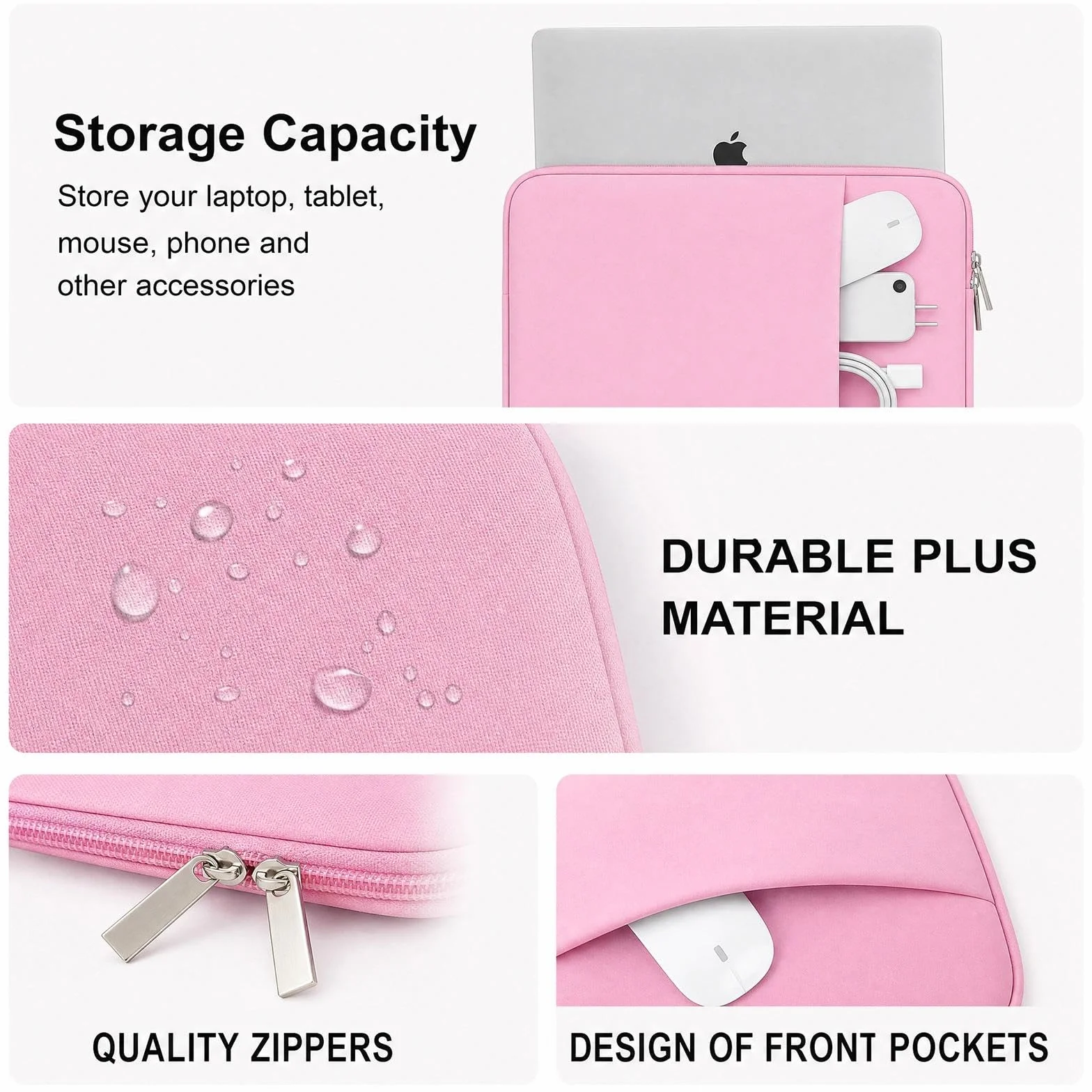 Etui na laptopa 13", wyściełane etui na laptopa z zamkiem błyskawicznym, torba na akcesoria, kompatybilne z MacBook Pro 14", M4, M3, M2, M1, MacBook Air M4 M3 M2 2025-2022