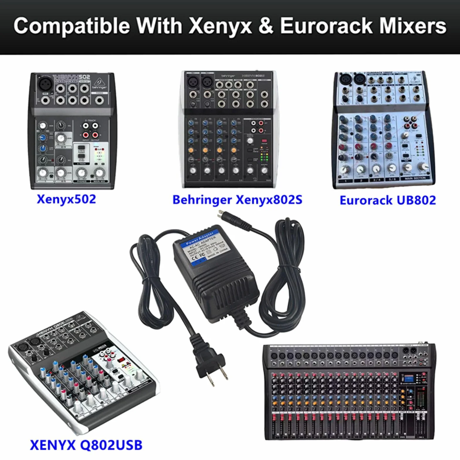 Zamienny zasilacz AC - Zasilacz 18,5 V do Behringer Xenyx (502,802,1002), UB1002, Q502USB, QX1202USB, Q1002USB, PSV3UL, MXVL3, MX602A, miksery