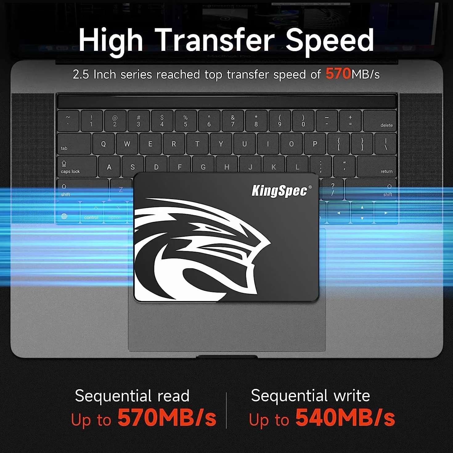 KingSpec 512GB 2.5" SATA III SSD - Wewnętrzny Dysk SSD Twardy z 3D NAND Flash, Szybki i Niezawodny, Kompatybilny z Laptopami i Komputerami Stacjonarnymi