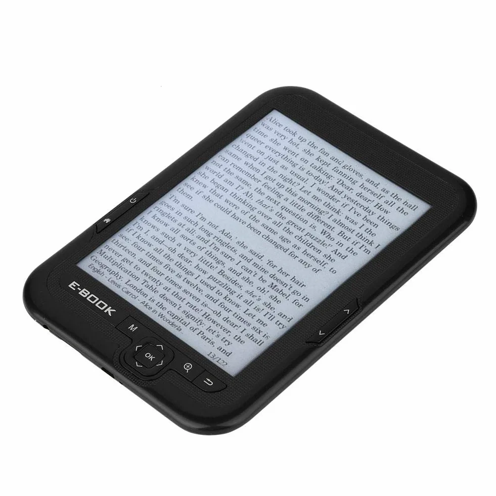 Czytnik e-booków 6-calowy czytnik e-booków z elektronicznym atramentem i 1 parą słuchawek + 1 x kabel USB + 1 x niebieskie etui (8G czarne)