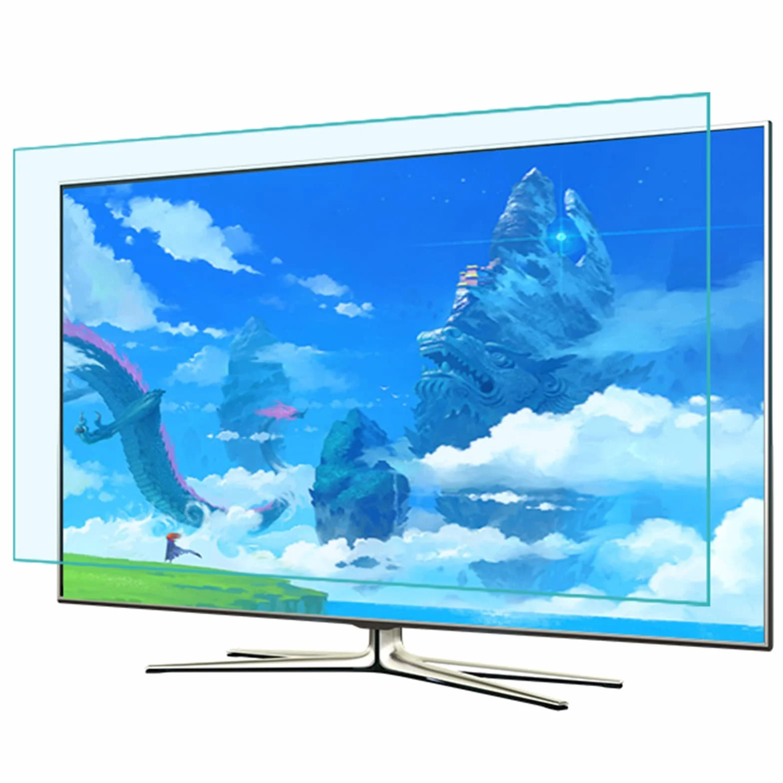 Matowa folia przeciwodblaskowa anty-niebieskie światło folia ochronna na ekran telewizora monitor niebieskie światło filtr łagodzi zmęczenie oczu dla ostre, Sony, Samsung, Hisense, LG,55" (1221 * 689)