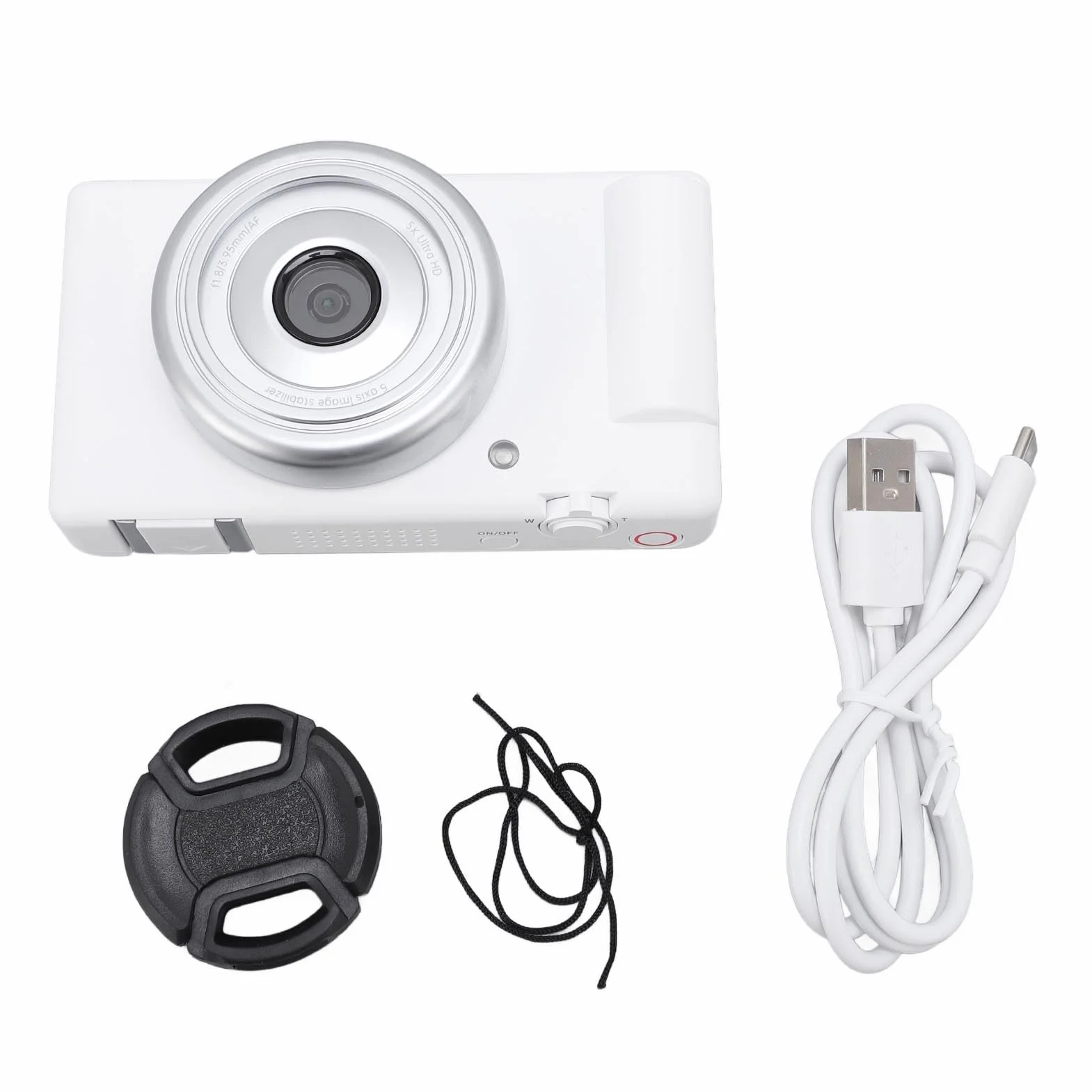 Cyfrowy Aparat Fotograficzny 80 MP 5K, Cyfrowy Aparat Typu „wyceluj i Zrób zdjęcie” z 2,8-calowym Odchylanym Ekranem LCD, 18-krotnym Zoomem, migawką i Autofokusem, Wieloma