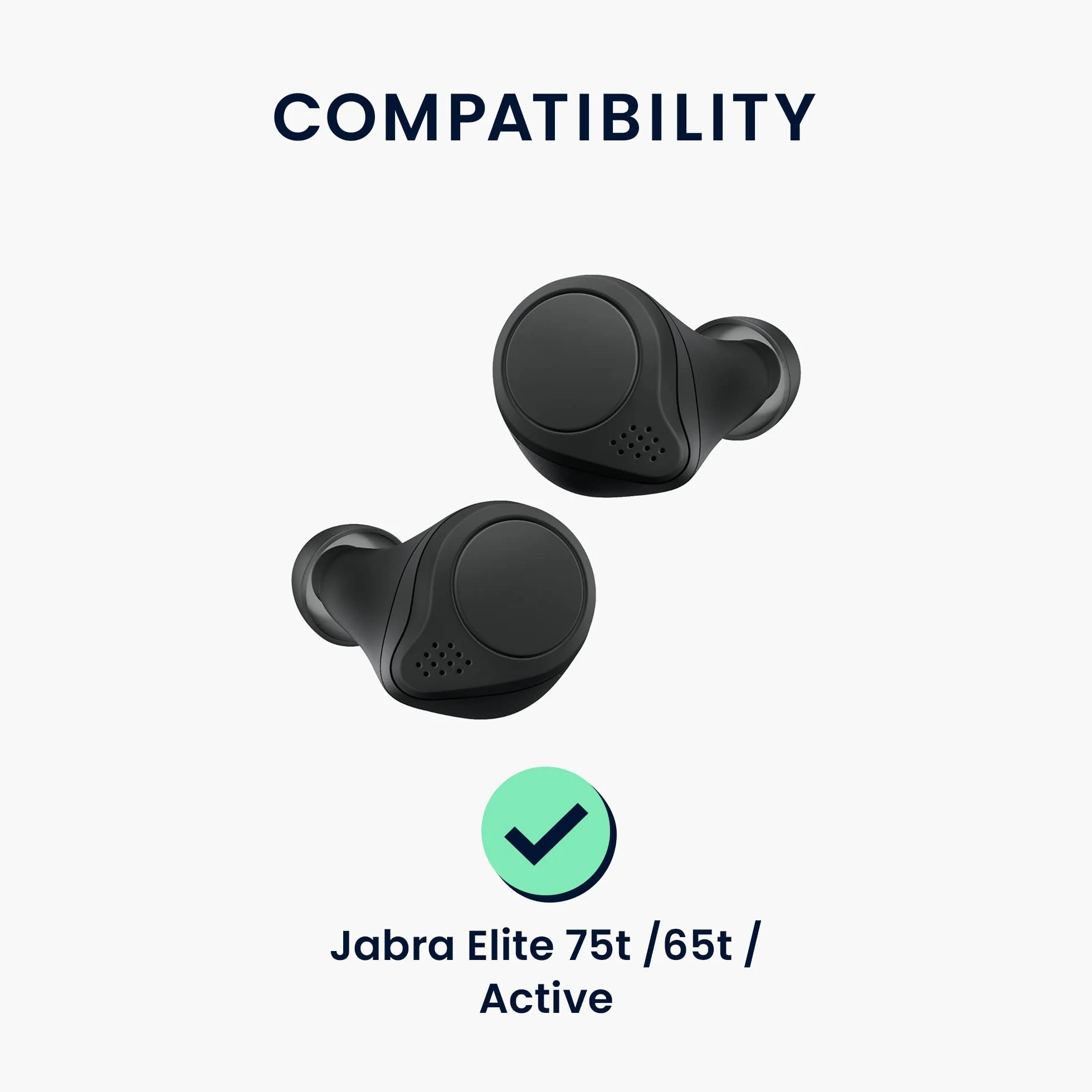 kwmobile 6 x końcówki do słuchawek Jabra Elite 75t /65t / Active - 3 rozmiary - wymienne końcówki douszne do słuchawek dousznych - wymienne poduszki do uszu w kolorze czarnym