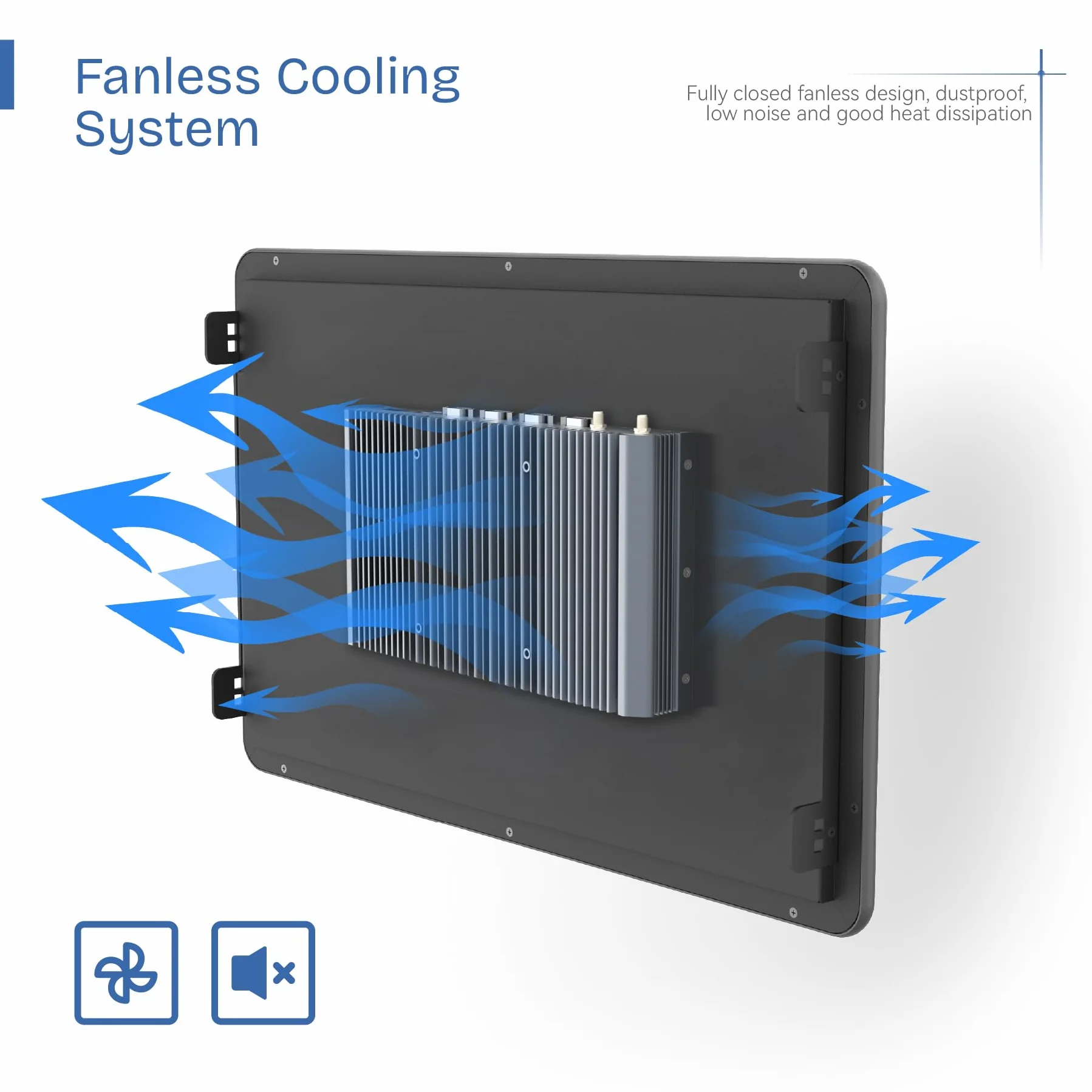 21.5" Fanless Industrial Panel PC,16:9 Embedded 10 Point Touch PC,Win 10 IP65 All-in-One Computer,Auto Power-on,for Factory,Automation,Kiosk,Business (I7-7500U, 16G RAM 512G SSD)