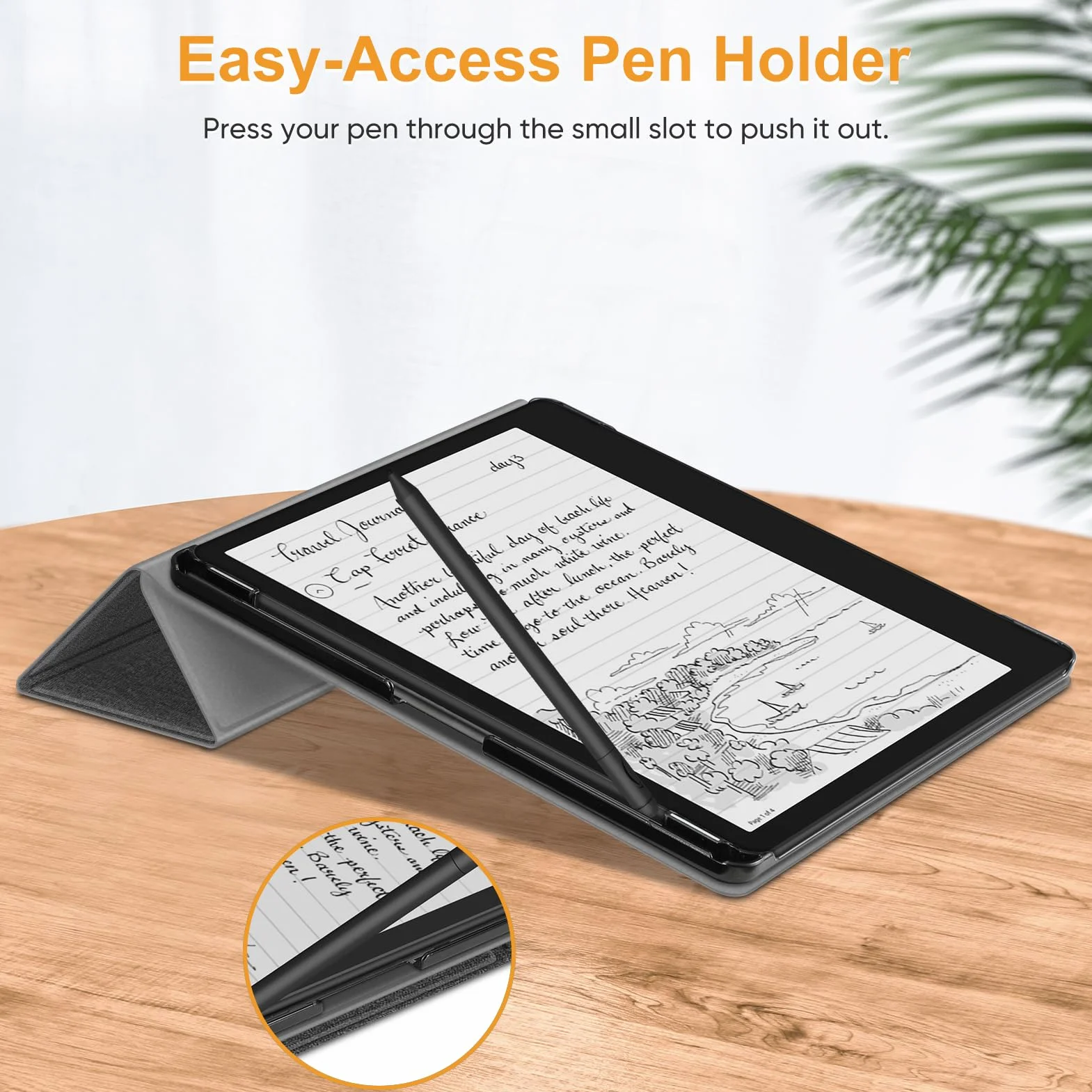 Fintie Etui do Kindle Scribe – [wbudowany uchwyt na długopis] wysokiej jakości skóra PU, potrójnie składany pokrowiec z funkcją automatycznego uśpienia/budzenia, kompatybilny z Kindle Scribe 2022