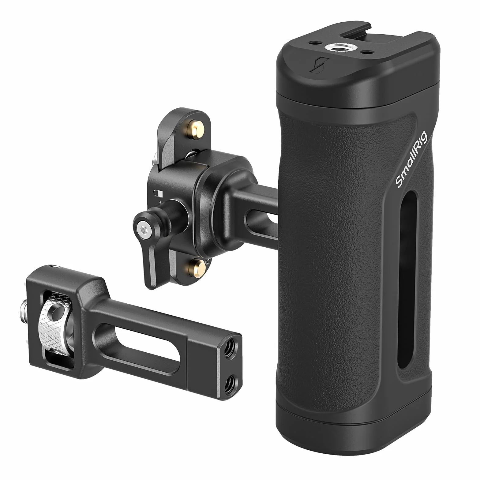 SMALLRIG Mini uchwyt boczny z szyną NATO lub śrubą mocującą 1/4"-20, ergonomiczny uchwyt do aparatu fotograficznego, regulowany w wysokości o 30 mm, zintegrowana stopka akcesoriów - 5948