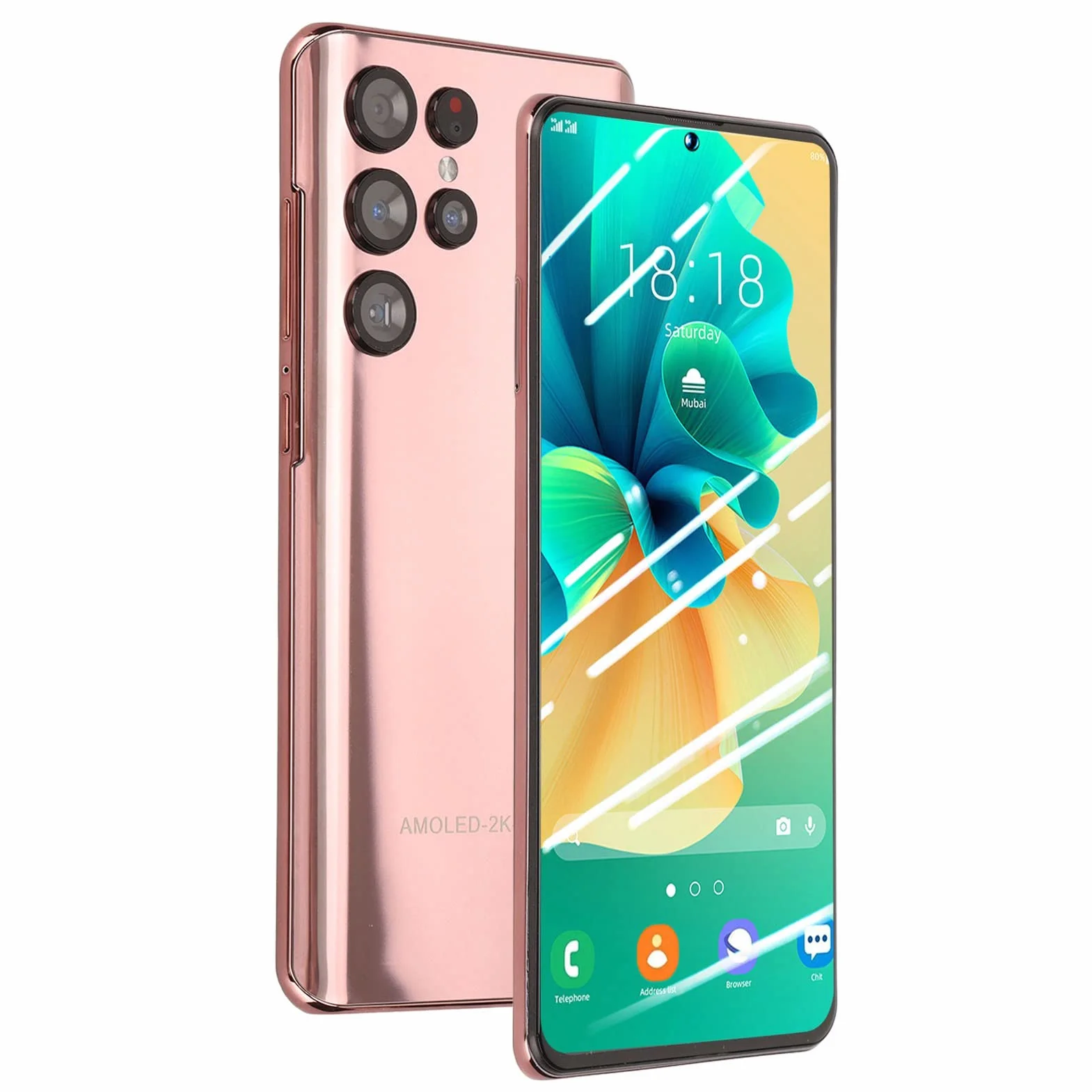 Telefon komórkowy 4G dla Androida 10.0, 6,82-calowy ekran HD, 6 GB RAM i 128 GB ROM, z funkcją rozpoznawania twarzy, bateria 7300 mAh, smartfon do codziennej pracy(EU)