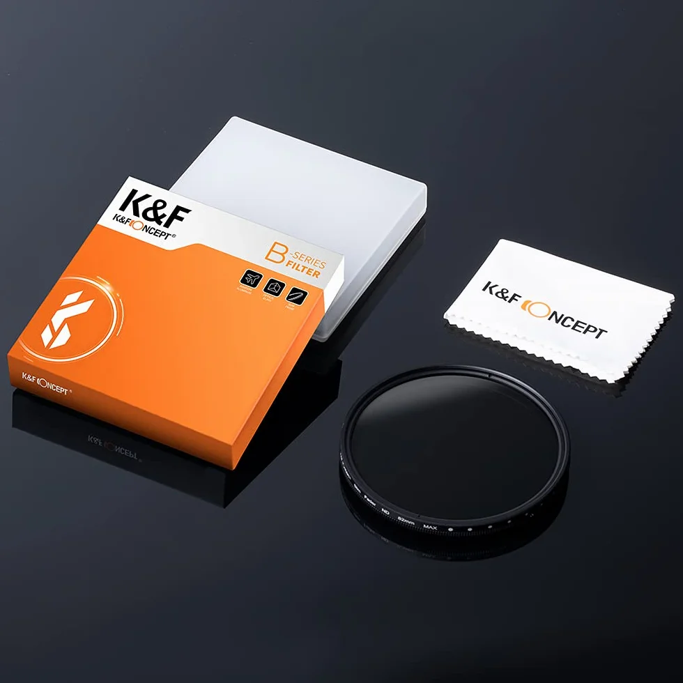 K&F CONCEPT Nano-Basic ND filtr zmienny ND2-400 optyczny szklany filtr z 3 ściereczkami do czyszczenia