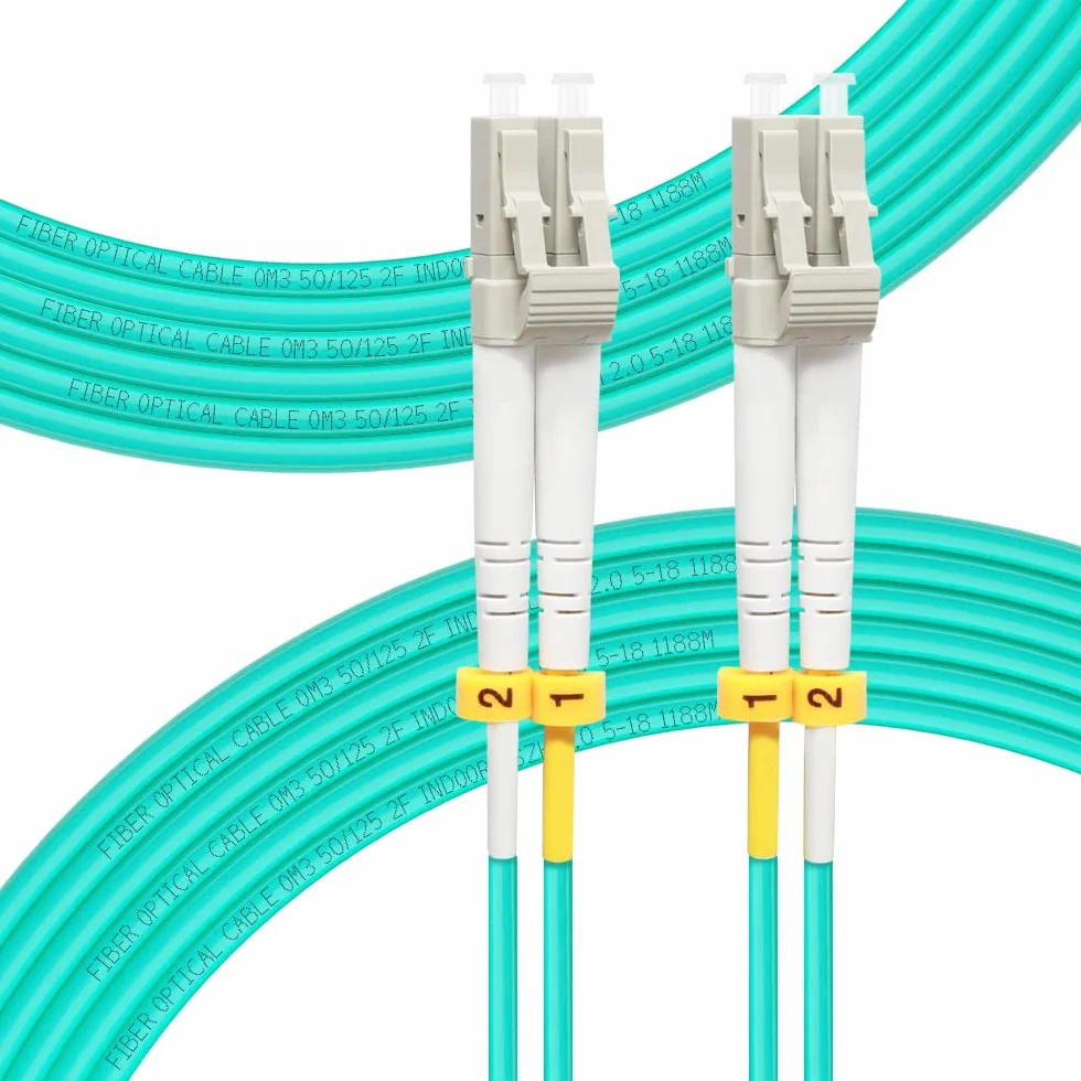 10M OM3 LC do LC Kabel światłowodowy | Opcje długości: 0,5m-100m, 10GB Duplex LC-LC 50/125um LSZH Multimode kable światłowodowe-10 meter