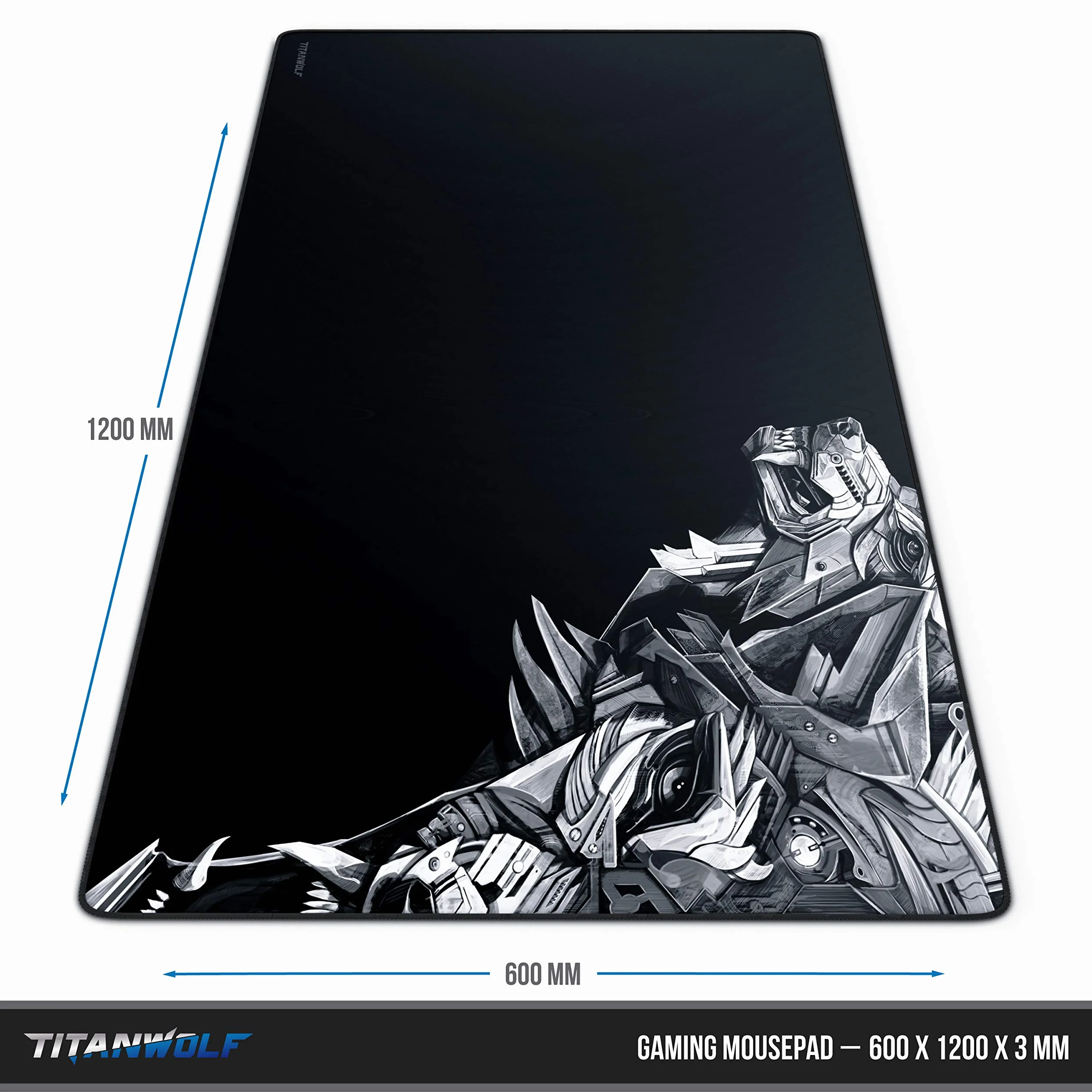 Csl-Computer 7223033689, Wielofunkcyjna Podkładka na Biurko, ‎1200 x 600 mm, Czarny/Szary