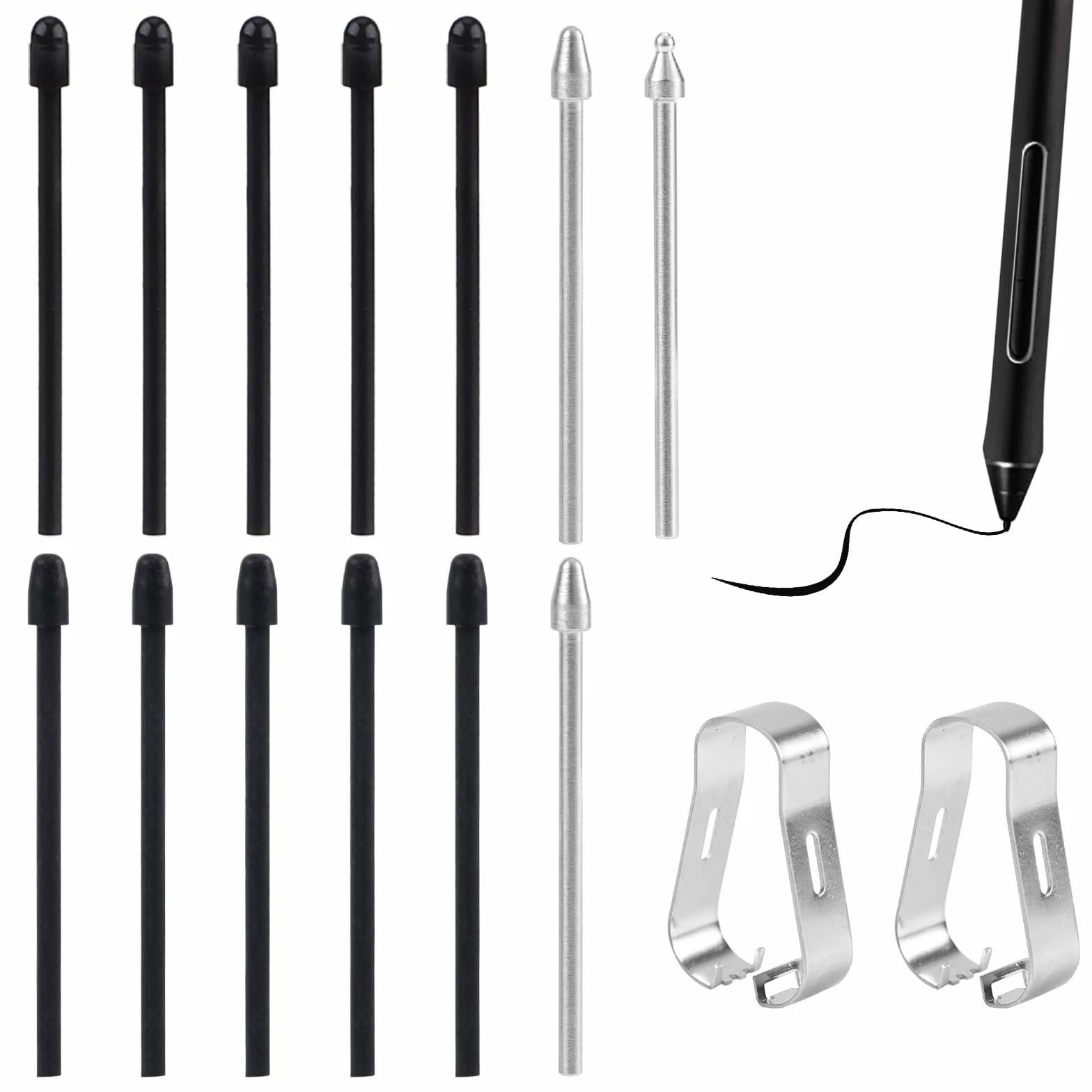 13szt Wymiennych Końcówek do Remarkable 2 Piórem, Końcówka Rysika do Markera z Narzędziami Instalacyjnymi Końcówki Ołówków Kompatybilne z Kindle Scribe Basic i Premium Piórem