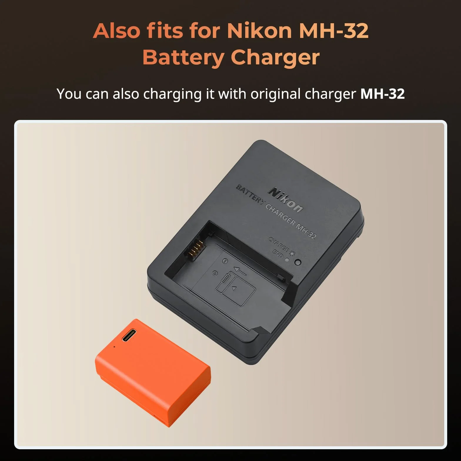 SMALLRIG EN-EL25 Bateria 1250 mAh USB-C Zamienna bateria do aparatu Nikon Z30 / Z50 / Z fc, 1,75H W pełni naładowana bateria do aparatu Nikon Z30, Z50, Z fc, pomarańczowa - 4967