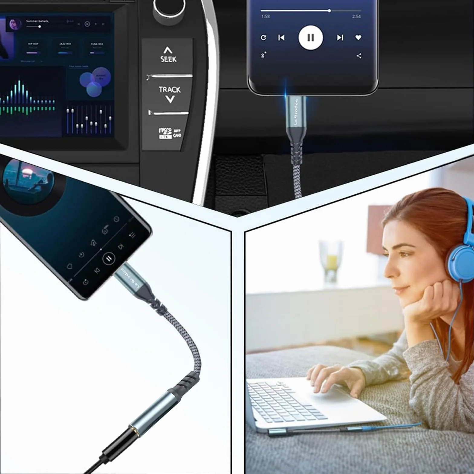 Adapter USB C na 3,5 mm do słuchawek Samsung Galaxy Pixel iPad Pro HUAWEI Xiaomi