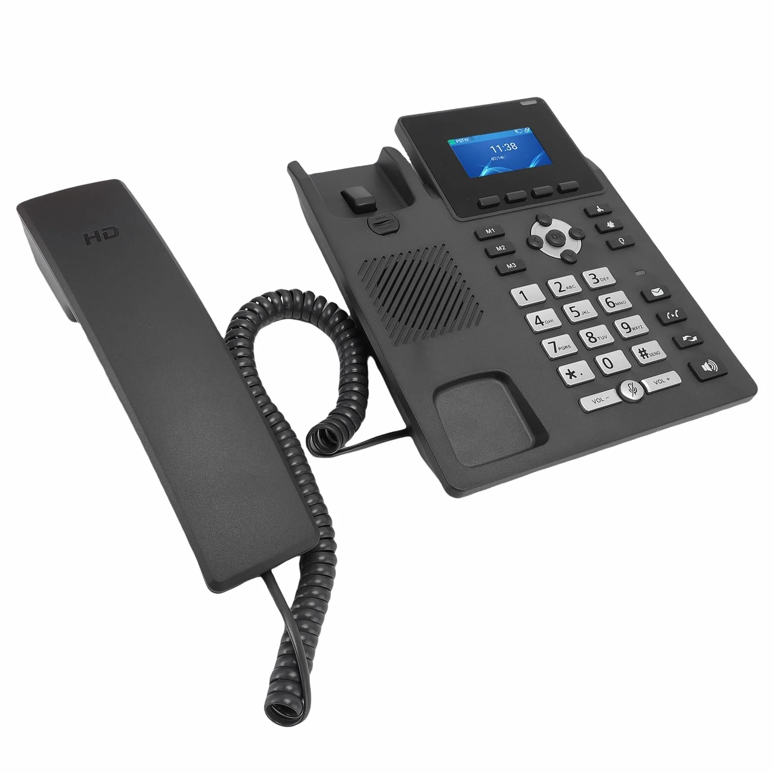 2,4 Cala Telefon IP 2,4 Cala Telefon VoIP, Biznesowy Linie Podwójny Gigabit Ethernet Kolorowy LCD PoE Redukcja Szumów Obsługa Słuchawek RJ9 z Podświetlanym