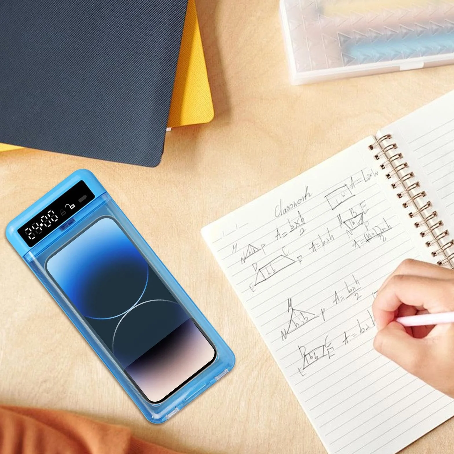 Timer z blokadą – inteligentne etui na telefon komórkowy, bezpieczne przechowywanie do nauki i ustawiania ostrości, przenośny organizer samokontroli z cyfrowym czasem, sejf do klasy, sypialni