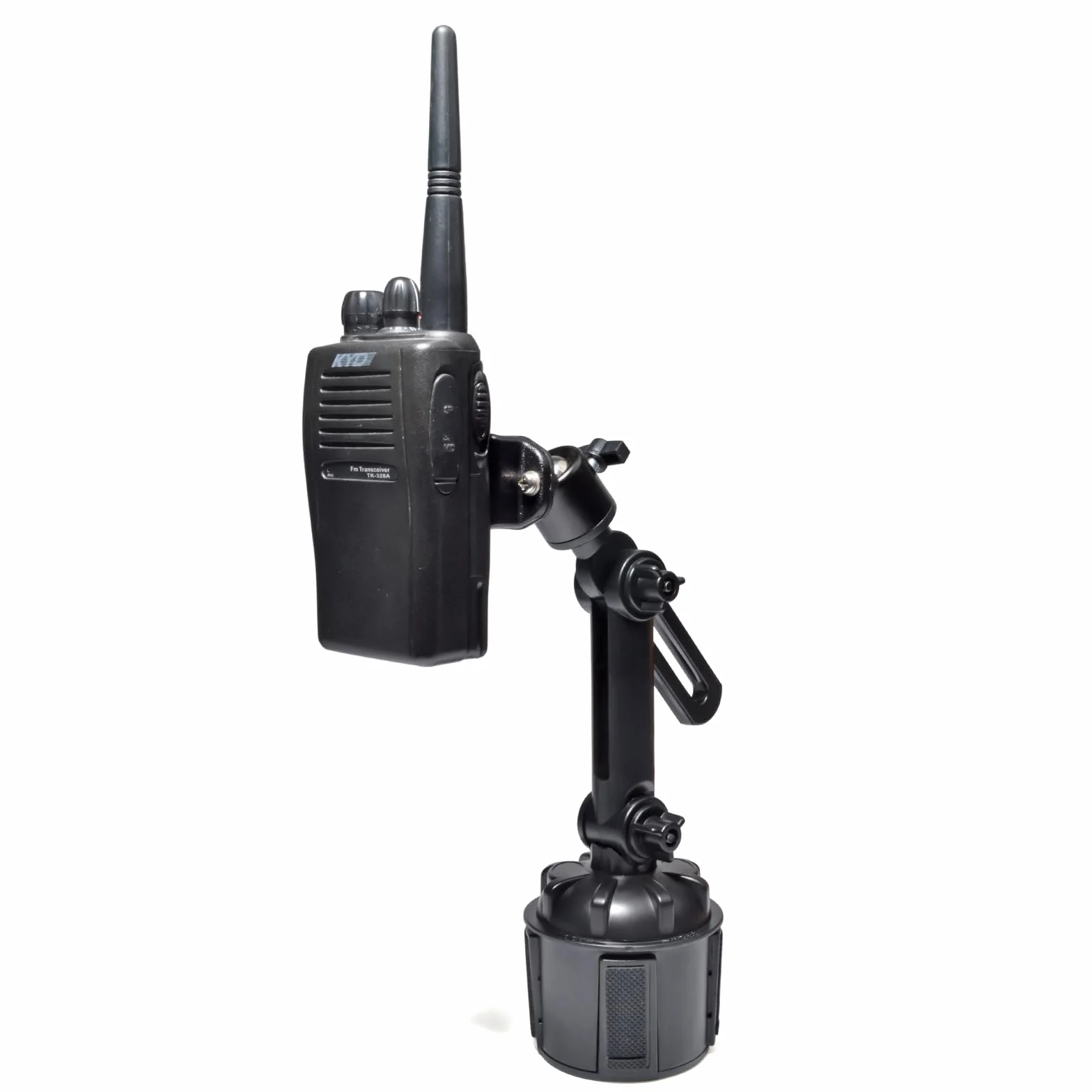 UAYESOK Uchwyt radiowy do samochodu, uniwersalny uchwyt na kubek Walkie Talkie regulowany uchwyt kompatybilny z Motorola Kenwood Baofeng ręczny dwukierunkowy klips do paska do samochodu ciężarówki SUV