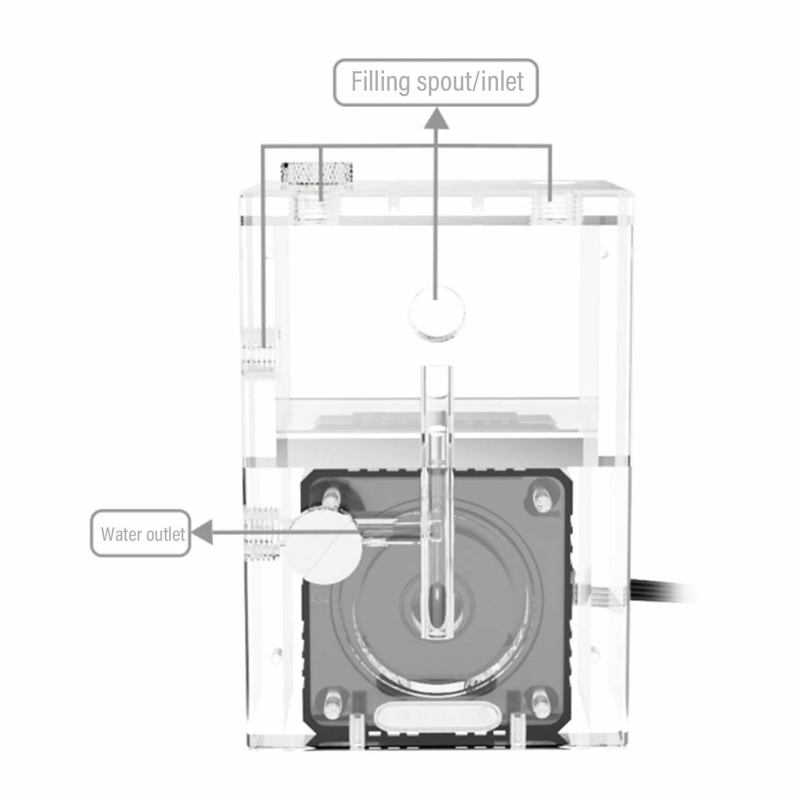 Bewinner PC Combo Zbiornik Pompy Wodnej, Aluminium Aluminium Pancerza Akrylowa Obudowa Odśrodkowa Pompa Wodna Zbiornik 650L/H 3,5 M WIDY KOMPUTEROWY System Chłodzenia Cieczy