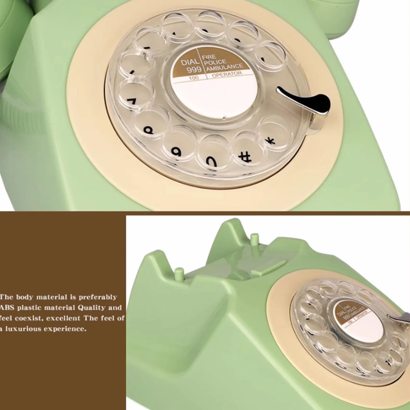 Telefon retro, obrotowa tarcza, przewodowe analogowe biurko stacjonarne, klasyczny dom/biuro