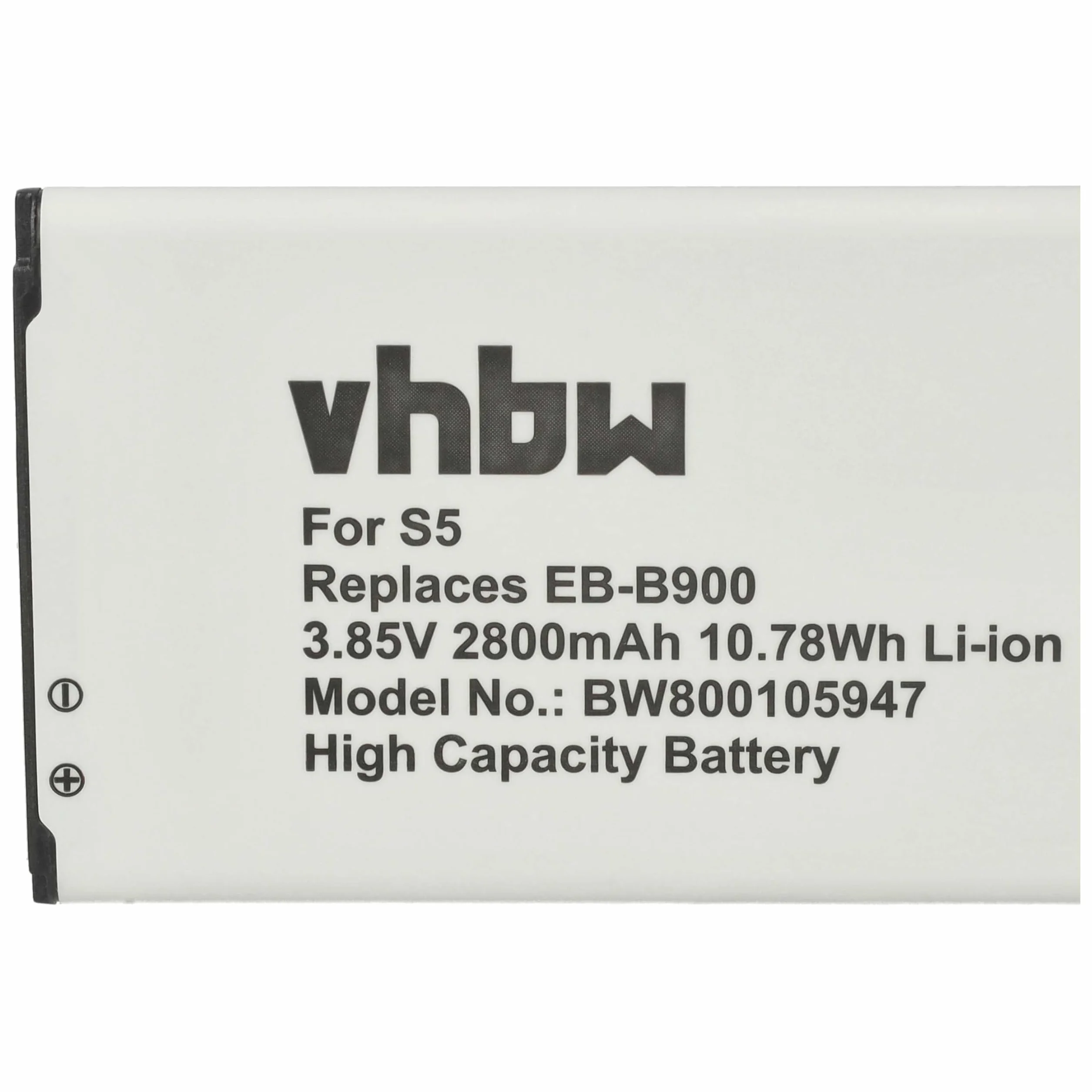 vhbw akumulator litowo-jonowy 2800 mAh (3,85 V) do telefonu komórkowego, smartfona Samsung Galaxy S5 Neo, S5 Plus, SM-G9006V, SM-G9008V, SM-G9009D, SM-G900A jak EB-B900.