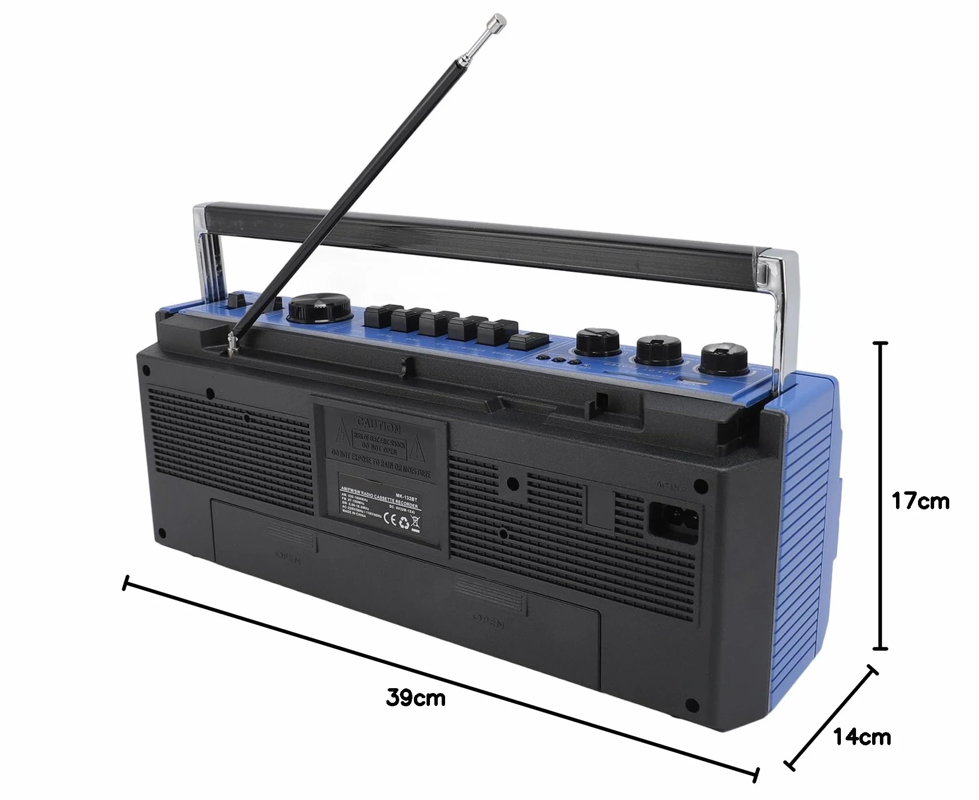 Odtwarzacz kasetowy, retro magnetofon w stylu vintage, złącze USB, gniazdo słuchawkowe, radio AM FM SW, gniazdo na kartę pamięci, wielofunkcyjny bezprzewodowy odtwarzacz kasetowy do
