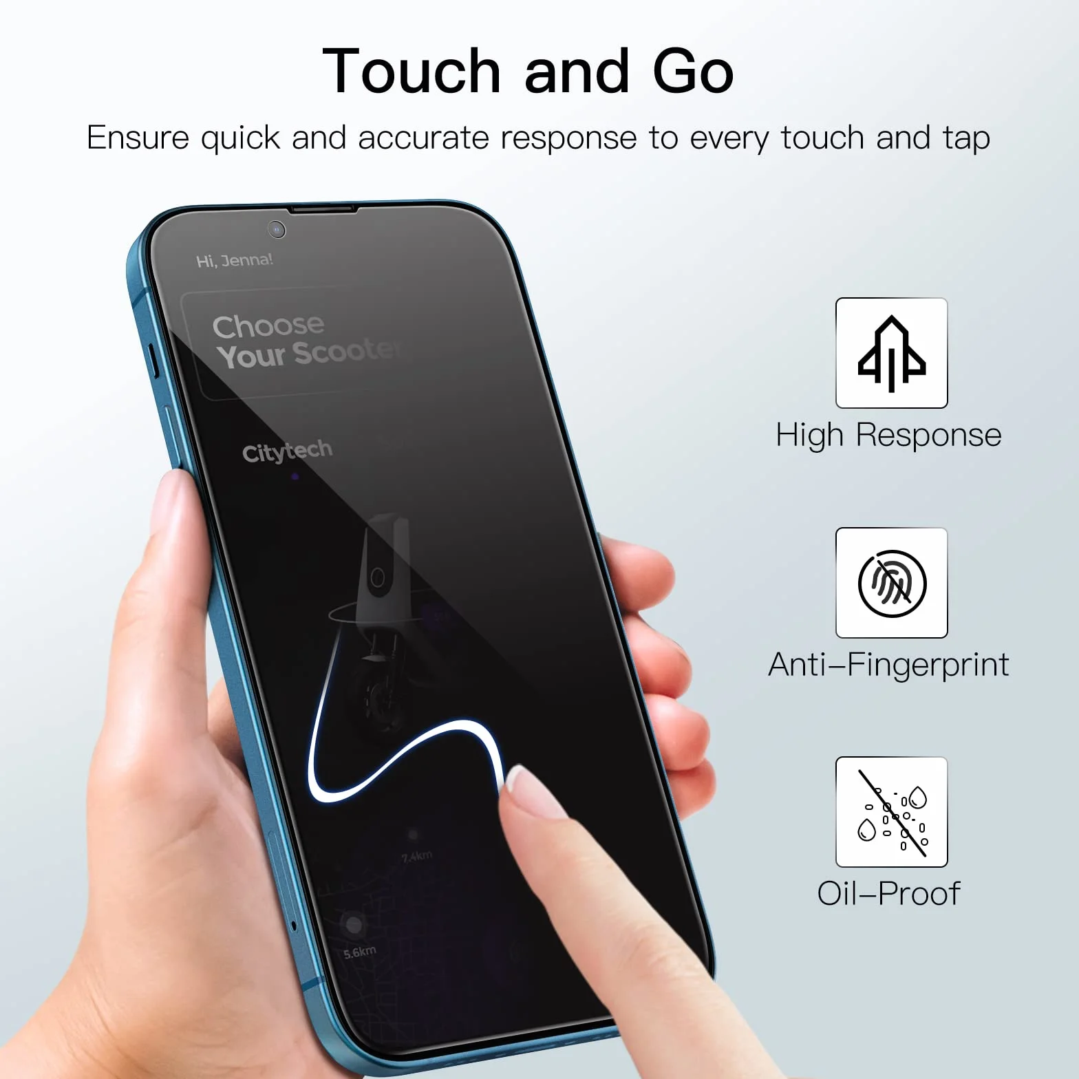 JETech Screen Protector Antyszpieg Szkło Hartowane dla iPhone 17e 2026 16e 13/13 Pro 6,1 Cala 2 Sztuki
