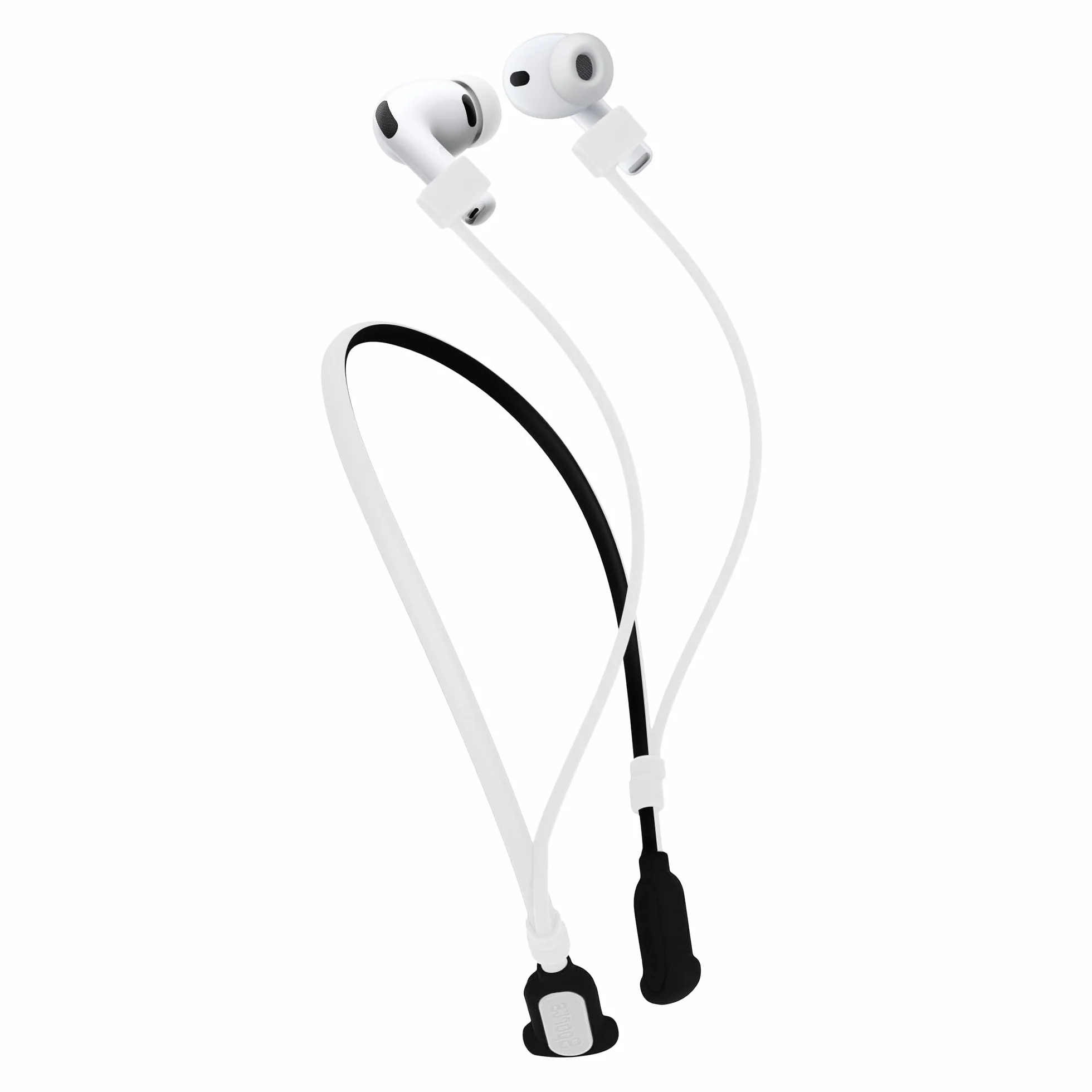 kwmobile silikonowa opaska mocująca kompatybilna z Apple Airpods 3/4/Pro 1/Pro 2/Pro 3 - biały czarny