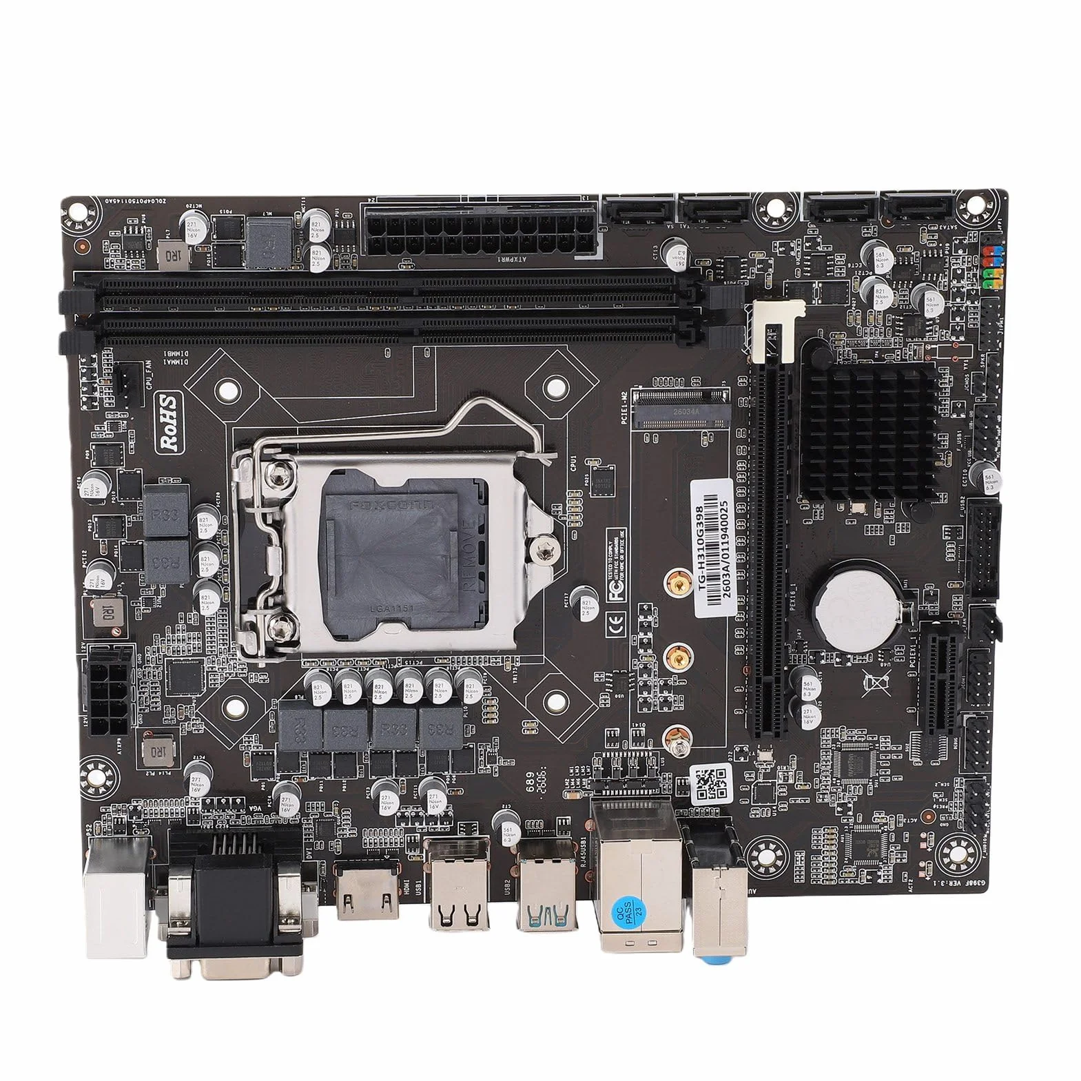 Płyta Główna H310 LGA 1151, maks. 32 Gb DDR4 NVME M.2 SATA 6 Gb Micro ATX Gamingowa Płyta Główna z Portem PCIE HMDI DVI VGA, Obsługuje 8th 9th G dla Lvy Bridge dla Intel Core