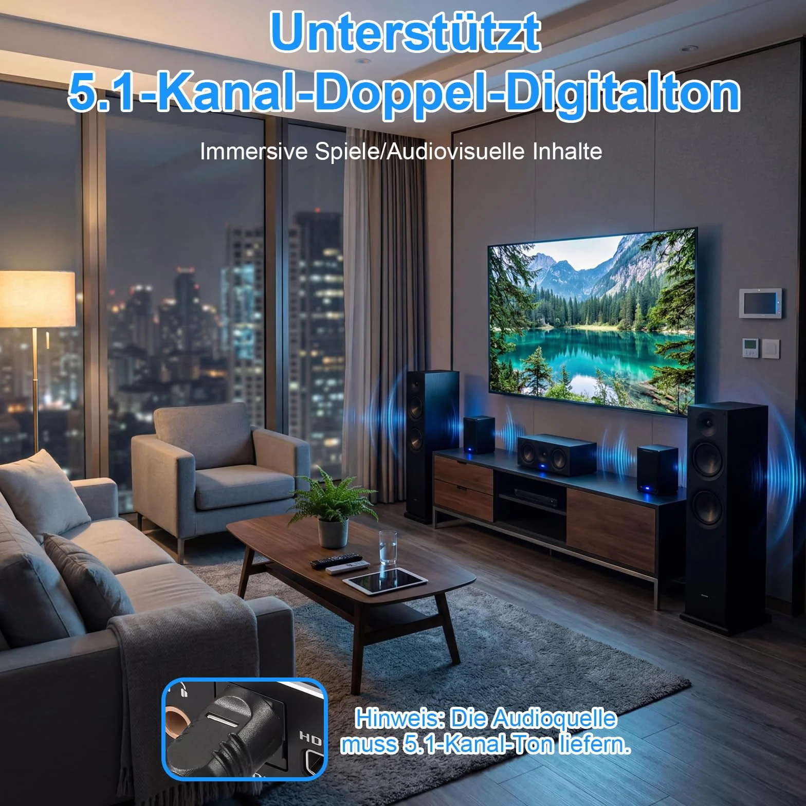 HDMI ARC Audio Extractor 4K 60Hz HDMI adapter optyczny na 3,5 mm konwerter rozdzielacz, przetwornik cyfrowy analogowy 192 kHz DAC, SPDIF TOSLINK Optical i wyjście audio stereo 3,5 mm, obsługuje LPCM