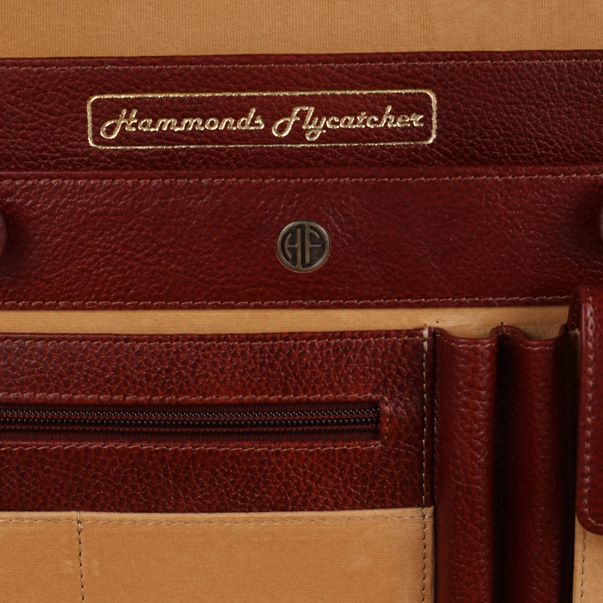 Hammonds Flycatcher Aktówka z prawdziwej skóry dla mężczyzn z przegrodą na laptopa, zamek szyfrowy | D-L: 17''H: 12,5''B: 7 cm, Texas Brown