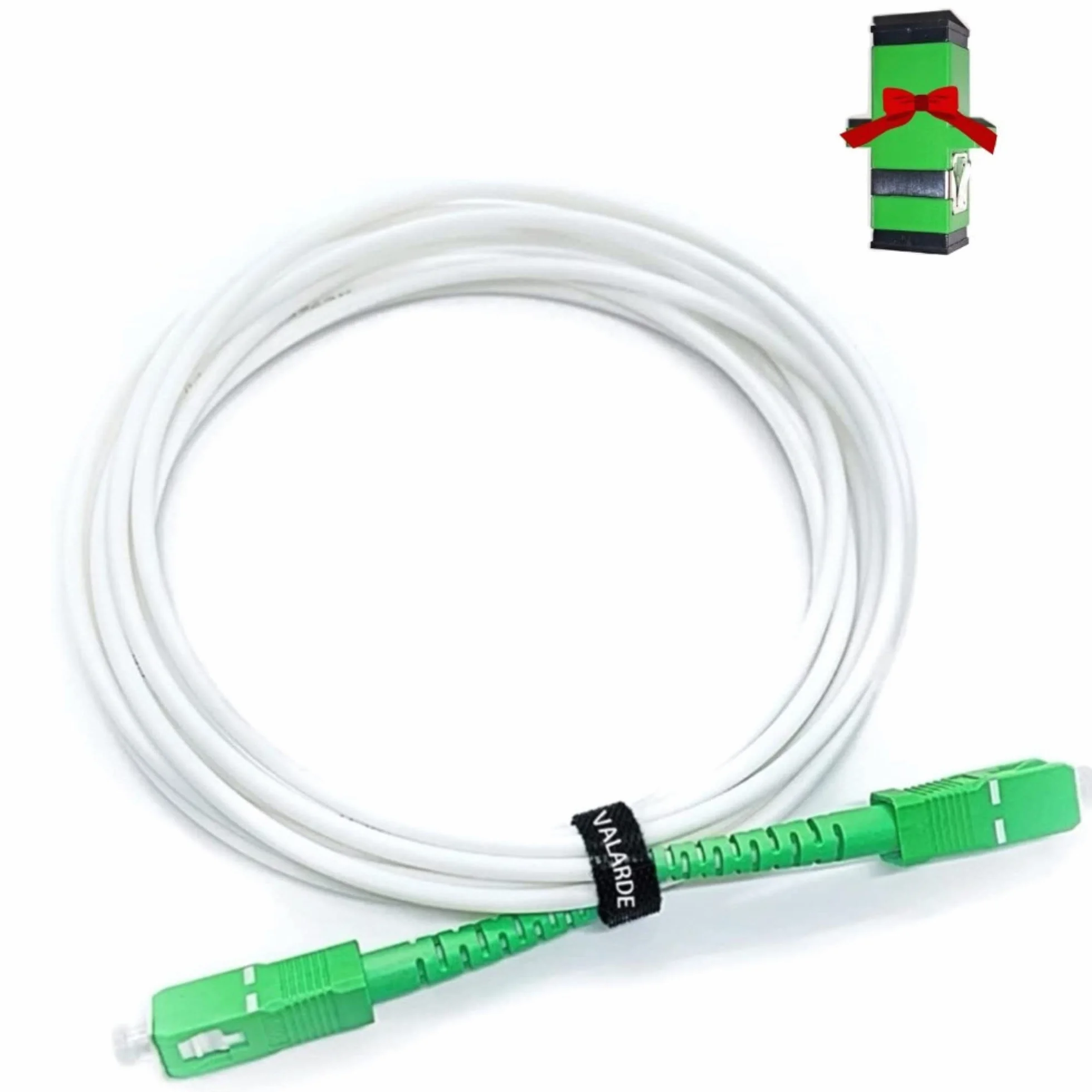 VALARDE Kabel światłowodowy/Przedłużacz Pomarańczowy SFR Bouygues Free - Jednomodowy SC-APC do SC-APC - Złącze ekranowane i wzmocnione kevlarem - bardzo niska strata (3 M)