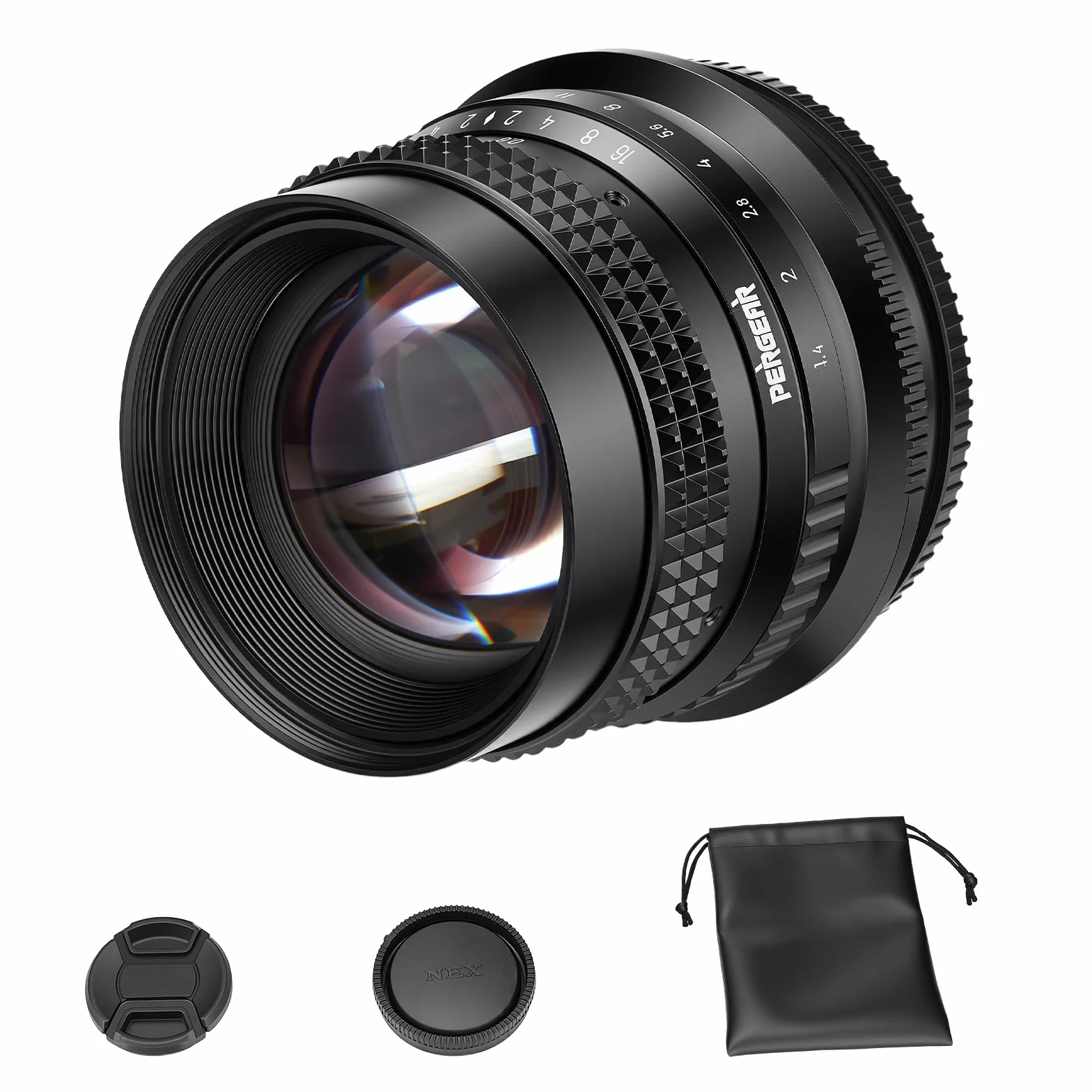 PERGEAR Obiektyw F1.4 50 mm F1.4 z ręcznym ustawianiem ostrości do kamer Nikon Z-Mount, jasny obiektyw portretowy do zdjęć podobnych do filmów, kąt widzenia 46°, kompaktowy i lekki, delikatny bokeh
