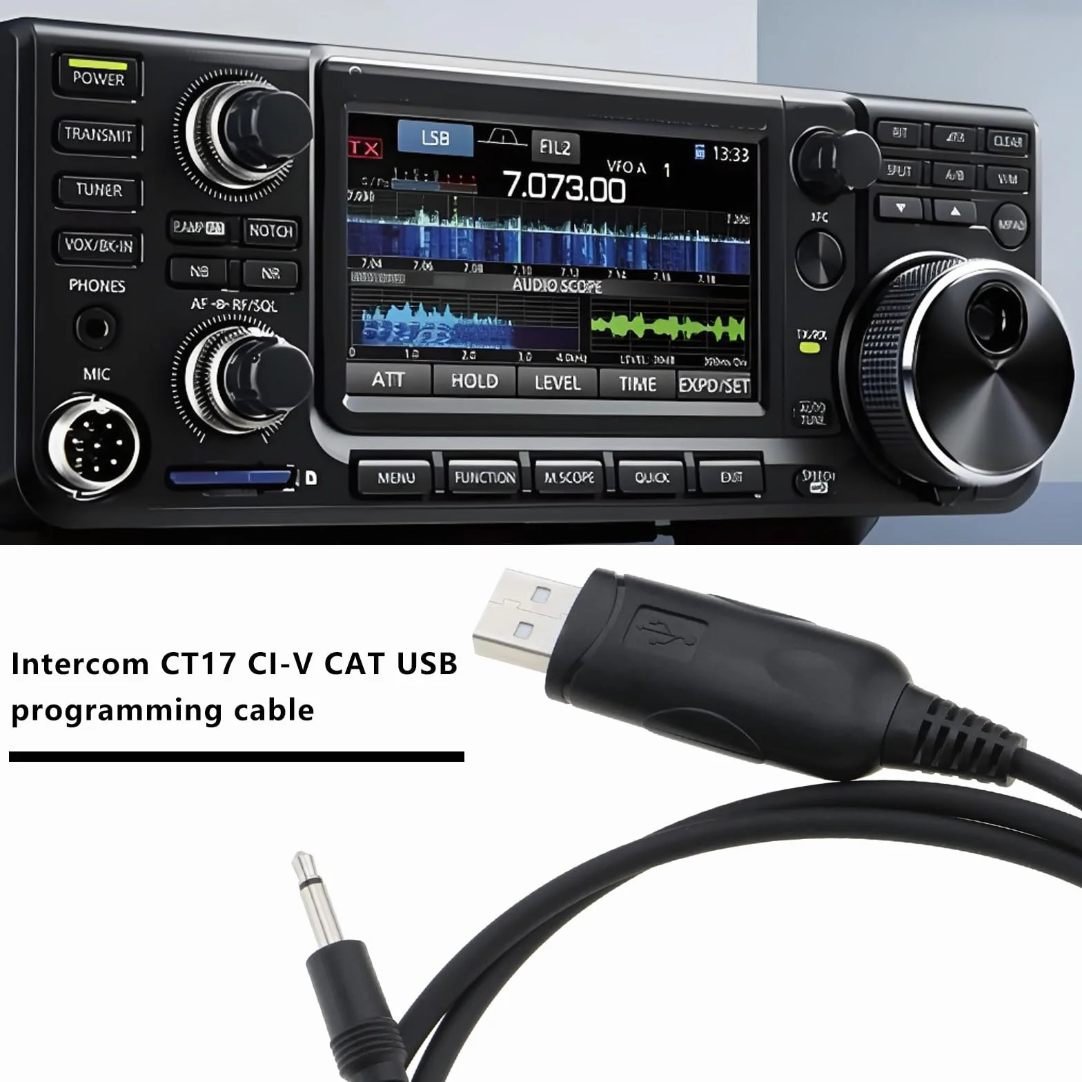 Create idea 1 szt. radia CT-17 kabel USB do programowania CI-V CAT, kompatybilny z radiem ICOM IC-7000 IC-7300 IC-7400 IC-7600 IC-7700 IC-7800 Moible Radios, 1 m