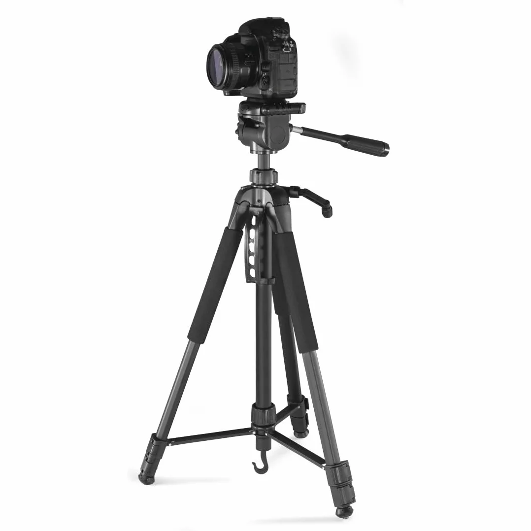 Hama Action 170 Statyw do aparatu 3D o wysokości 62-170 cm, statyw fotograficzny z uchwytem na telefon komórkowy i uchwytem na tablet, statyw z głowicą 3-kierunkową, statyw do lustrzanki z torbą
