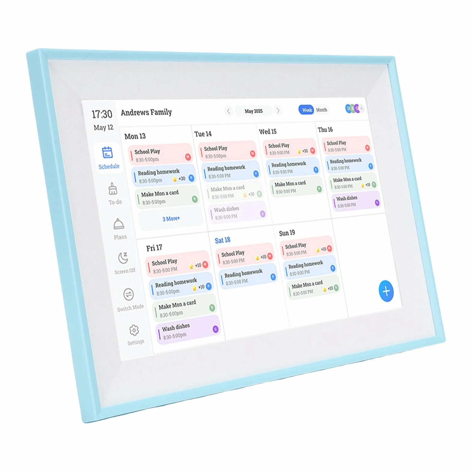 Jeffergarden Kalendarz Skylight 10,1-calowy Ekran Dotykowy WiFi Interaktywny Wykres zadań Planer Rodziny Elektroniczna Ramka na Zdjęcia