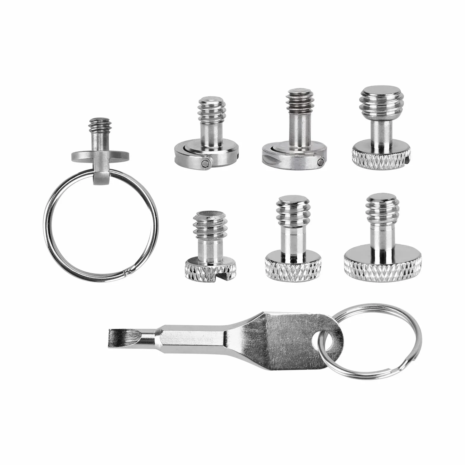 Adapter śrubowy do klatki aparatu z zestawem śrub 1/4"-20 i 3/8-16, do statywu, akcesoria (8 sztuk)