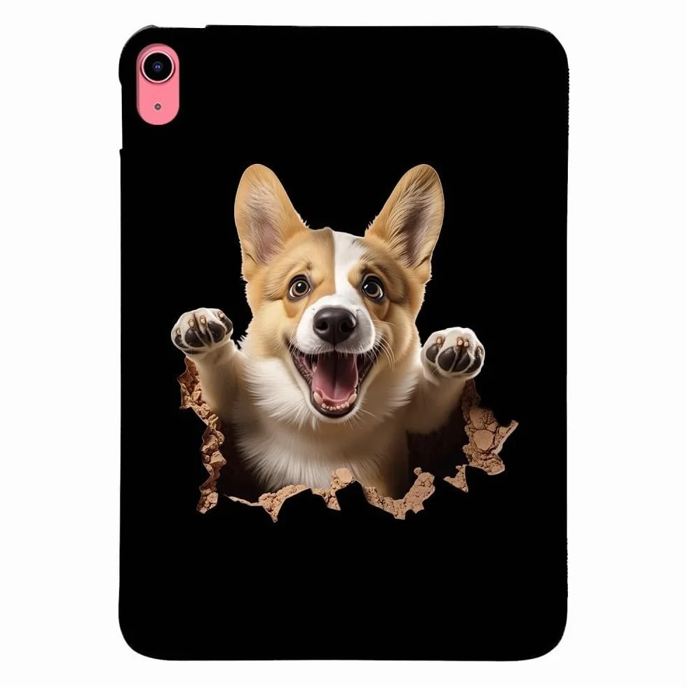 Generic etui kompatybilne z iPadem Pro 13 cali (M5) 2025 (wzór: Happy Corgi) odporny na wstrząsy wzór silikonowa twarda tylna obudowa