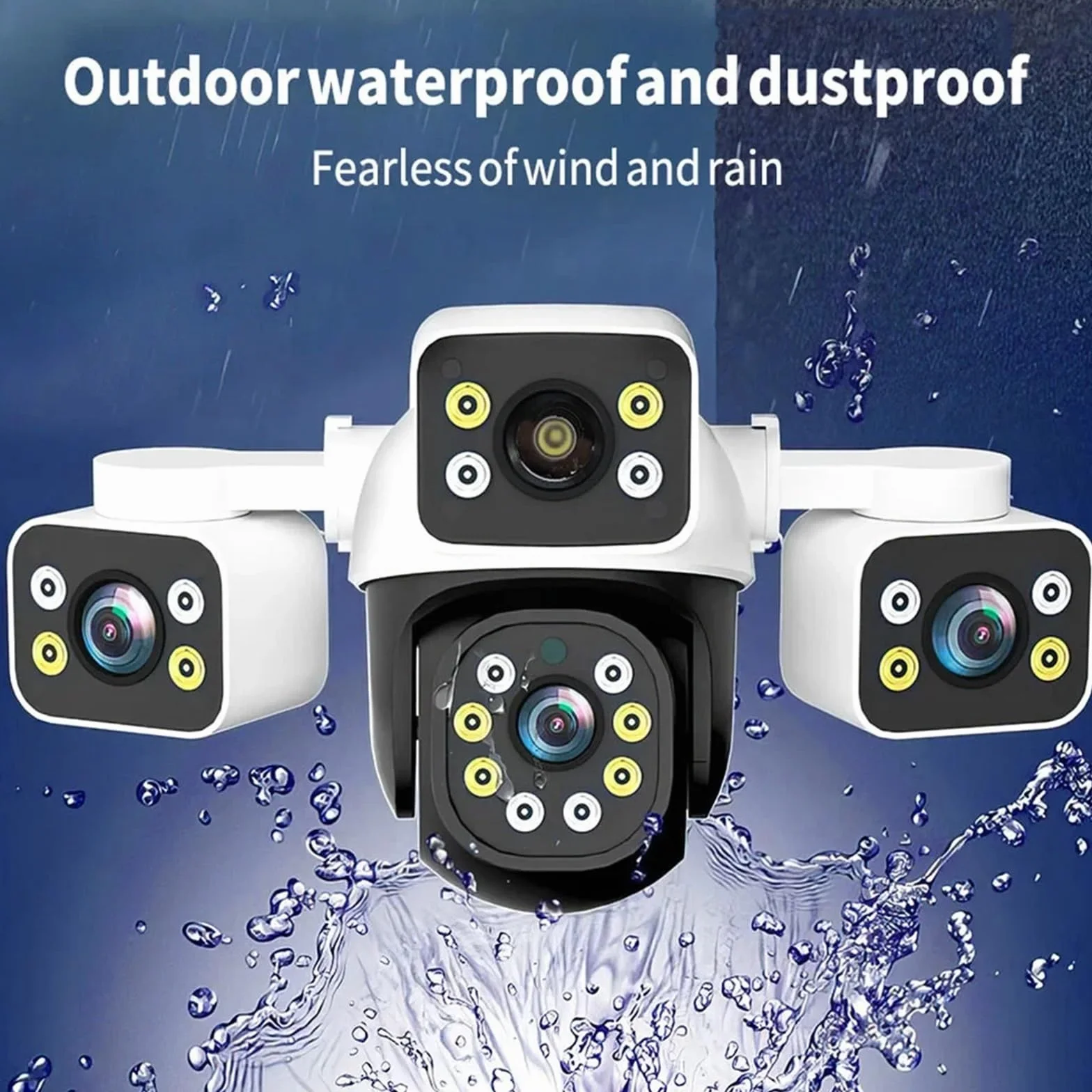 Kamera bezpieczeństwa, Kamera IP WiFi 6 MP, 3 obiektywy, ekrany, 10-krotny zoom, detekcja AI, automatyczne śledzenie, bezprzewodowa zewnętrzna kamera do monitoringu CCTV(Only Camera)