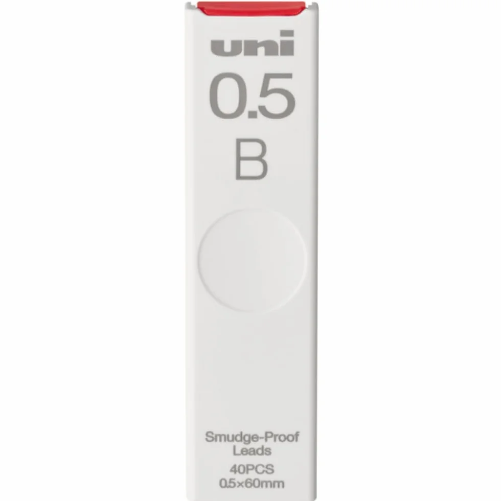 uni Smudge-Proof Leads Refill for Mechanical Pencil | 0.5mm | B | 40pcs