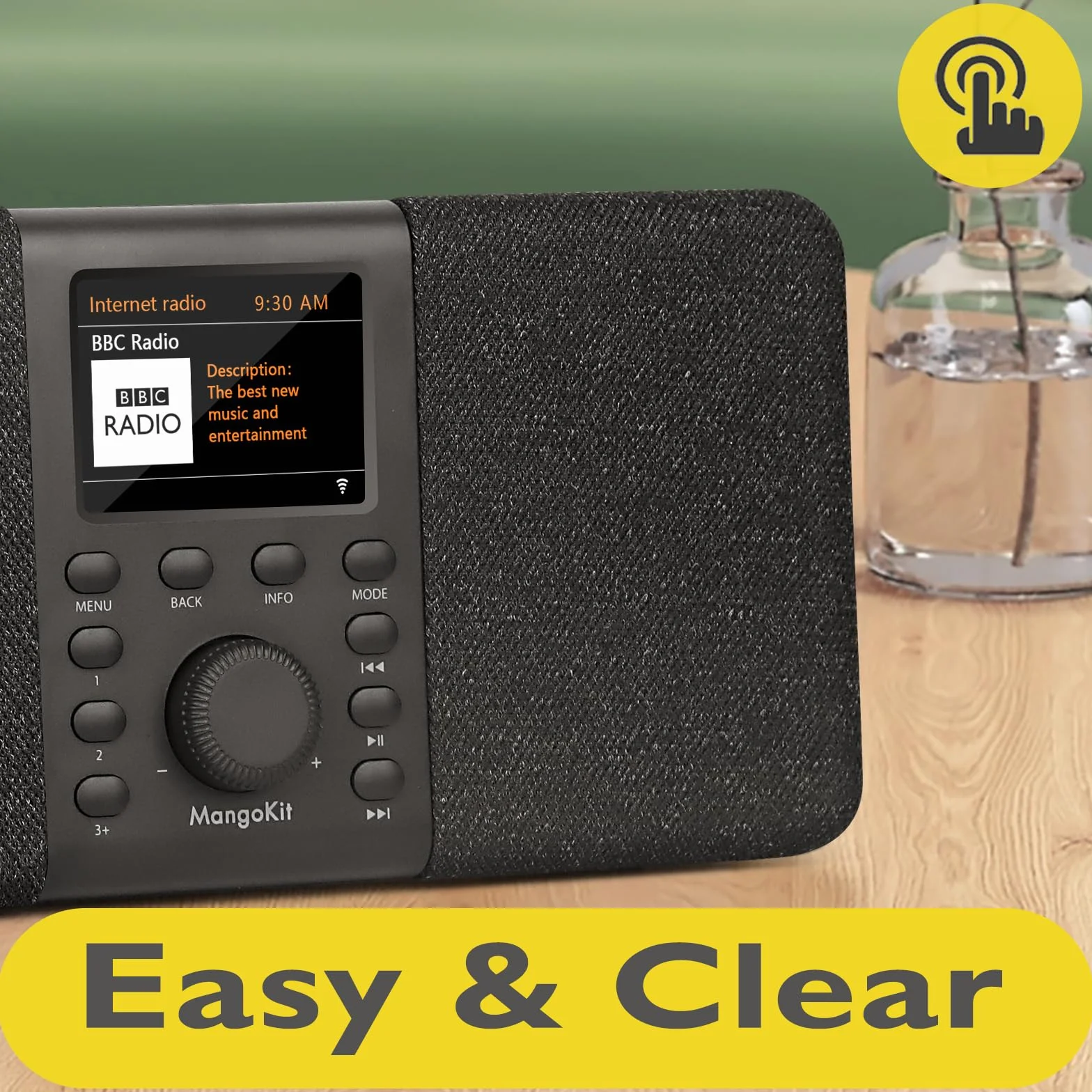 SR20 Stereo radio internetowe WLAN, DAB z Bluetooth, DAB Plus, cyfrowe, internetowe FM, kuchenne, odtwarzacz podcastów, zdalne sterowanie aplikacją, kolorowy