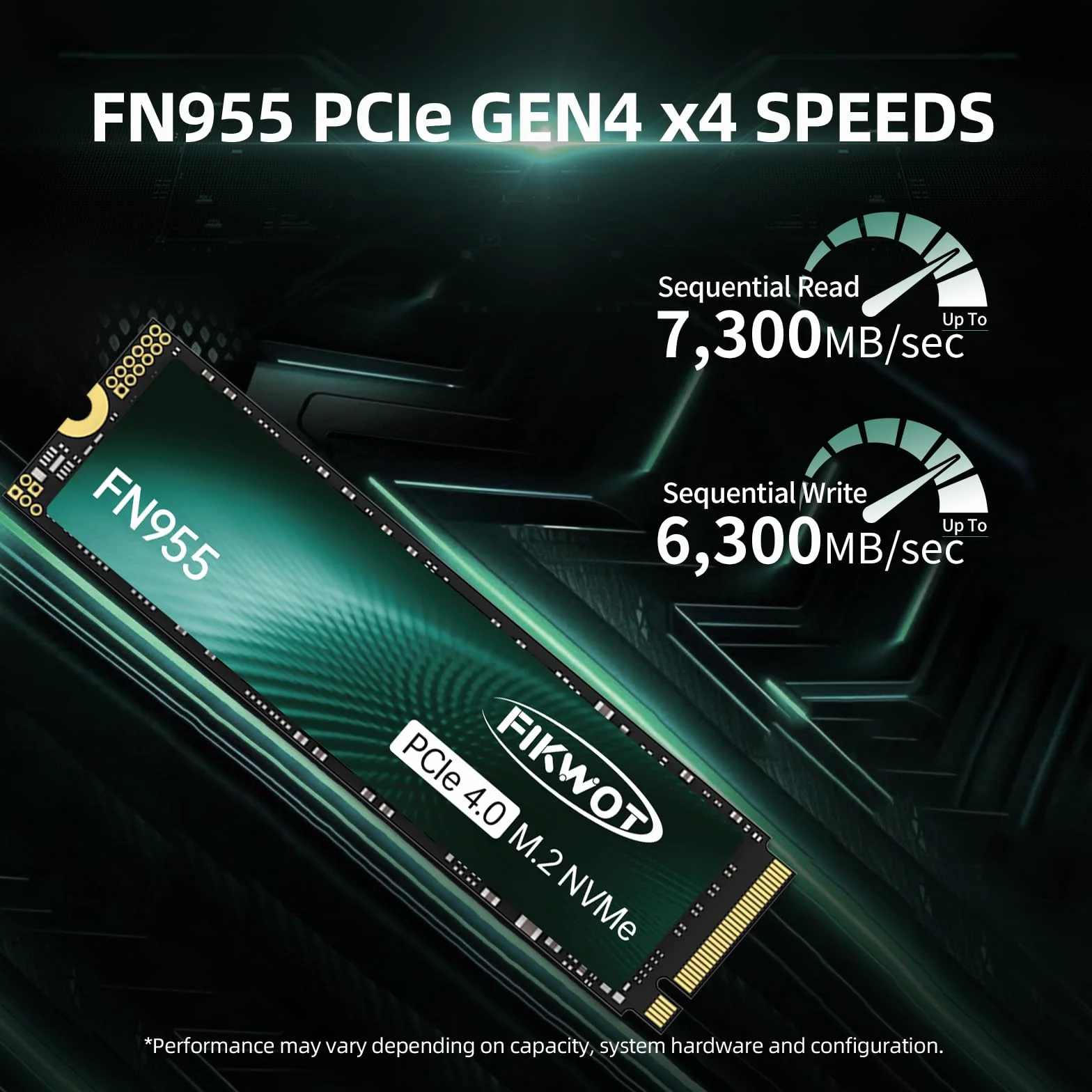 Fikwot NVMe 1TB SSD M.2 2280 PCIe Gen4 do 7350 MB/s Gamming SSD TLC wewnętrzny dysk półprzewodnikowy HMB i pamięć podręczna SLC, kompatybilny z laptopami i komputerami stacjonarnymi PS5, grafitowy
