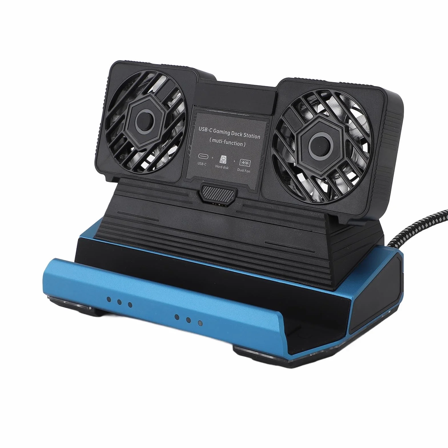 Naroote Stacja Dokująca 10 w 1 do Legion Go, Stacja Dokująca z Podwójnym Wentylatorem Chłodzącym, Gigabit Ethernet 4K 60 Hz z 4 Gniazdami USB 3.0 PD100W M.2 NVMe i Oświetleniem RGB, Idealna do Konsol,