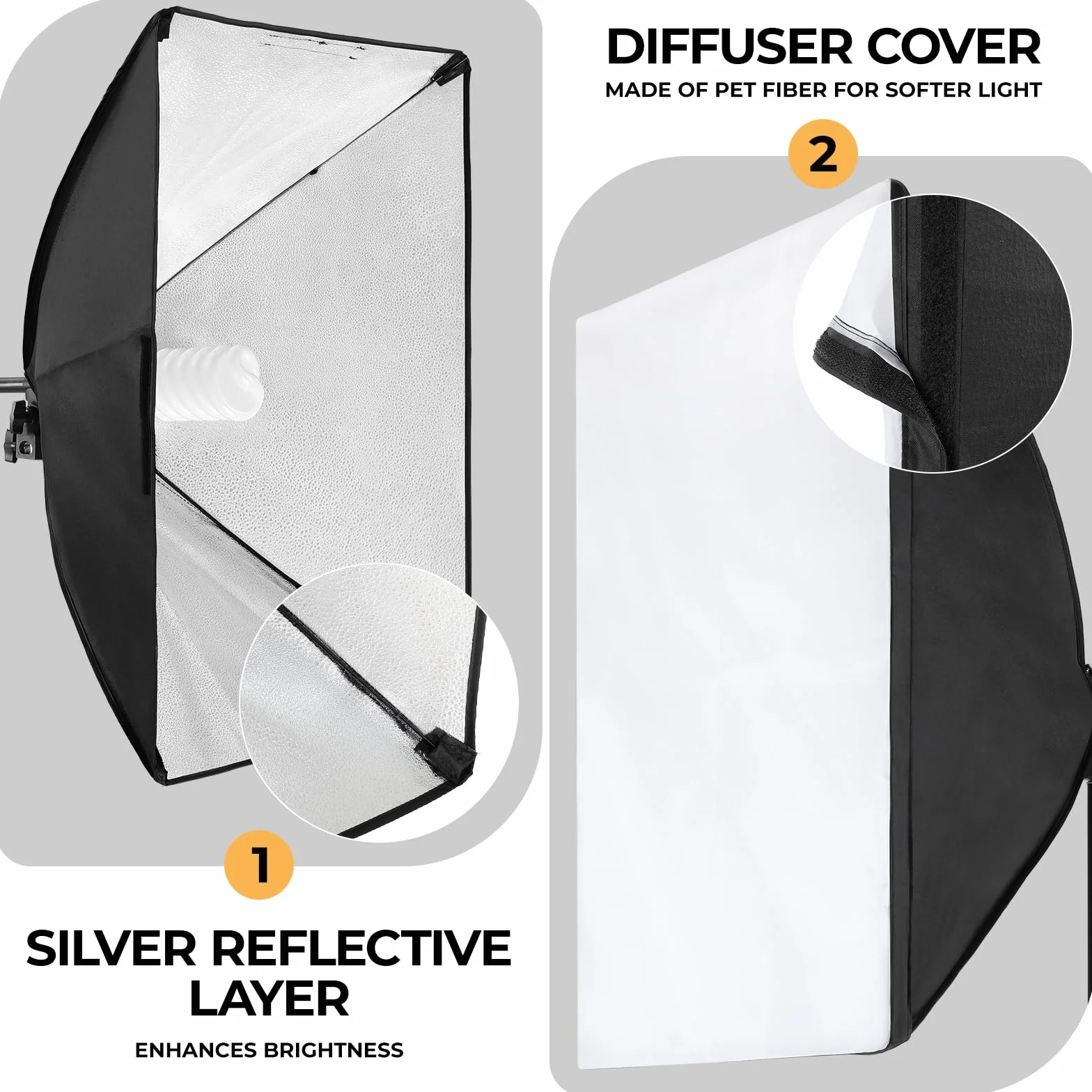 Zestaw oświetlenia Fotografia Softbox, 2 ciągłe reflektory LED 135W | z regulowanym statywem do nagrywania wideo, YouTube, TikTok, studio i portretu